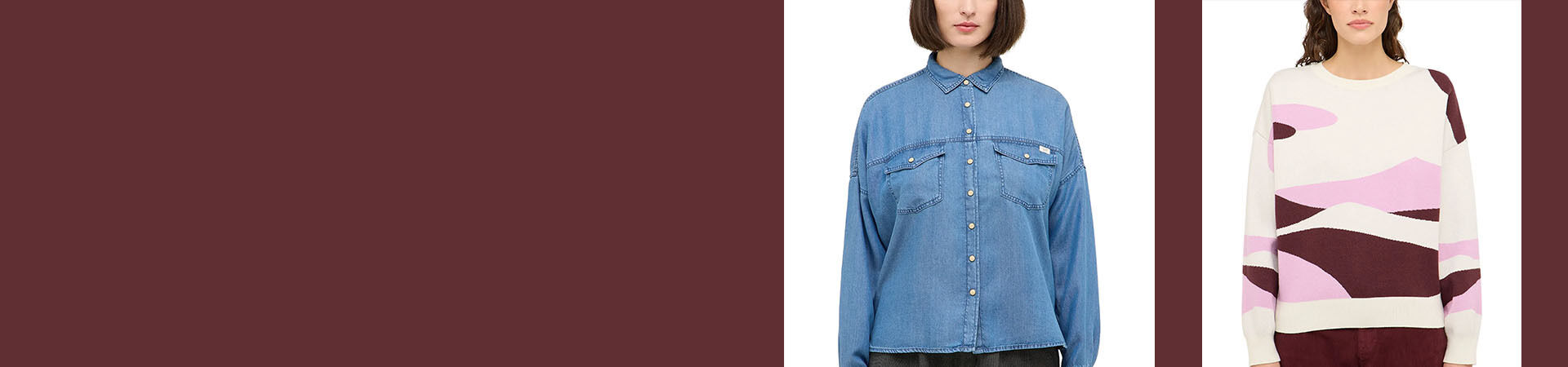 Zwei Frauen in verschiedenen modischen Outfits