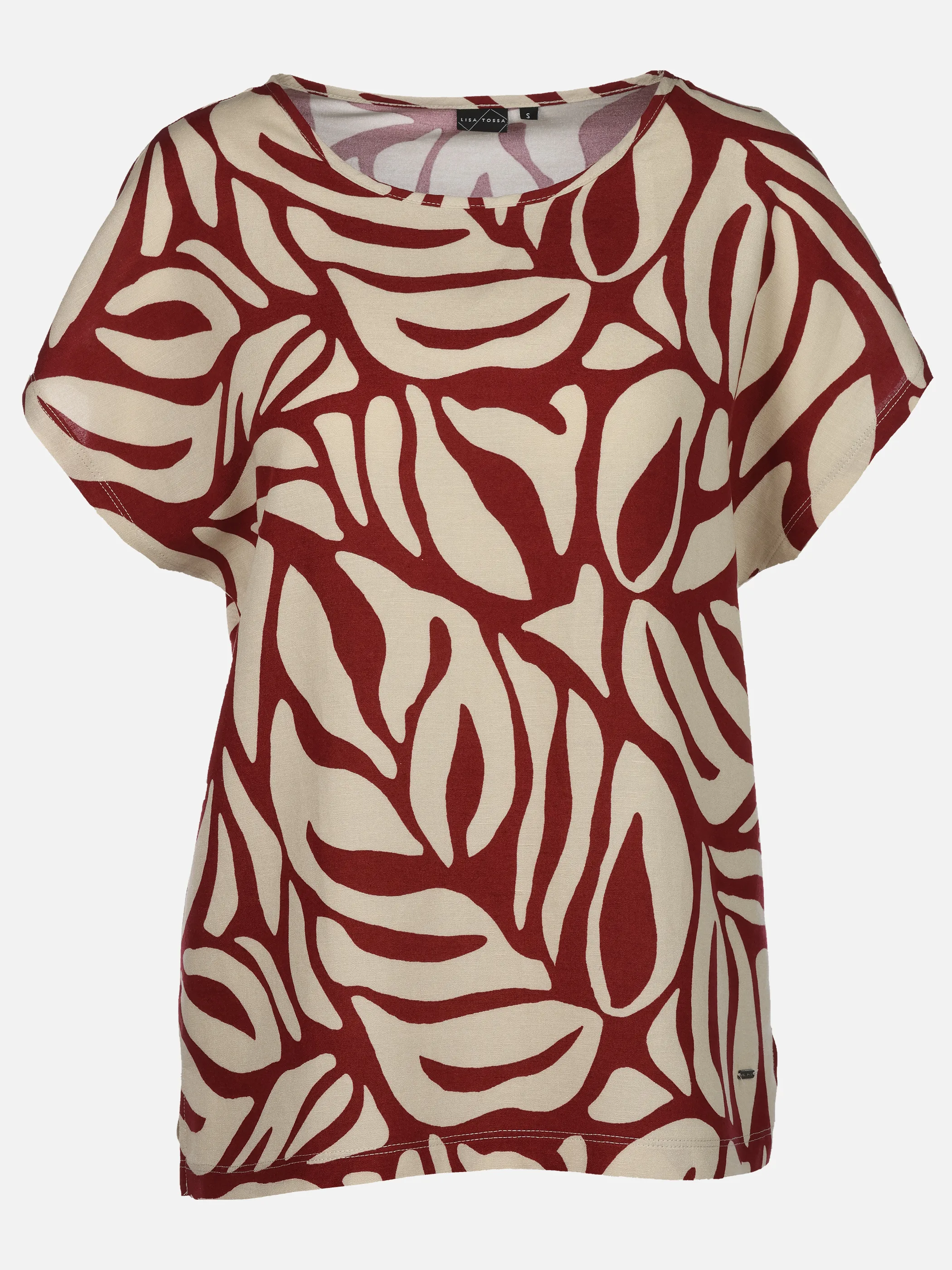 Lisa Tossa Da-Materialmix T-Shirt Rot 926208 RHUBARB 1