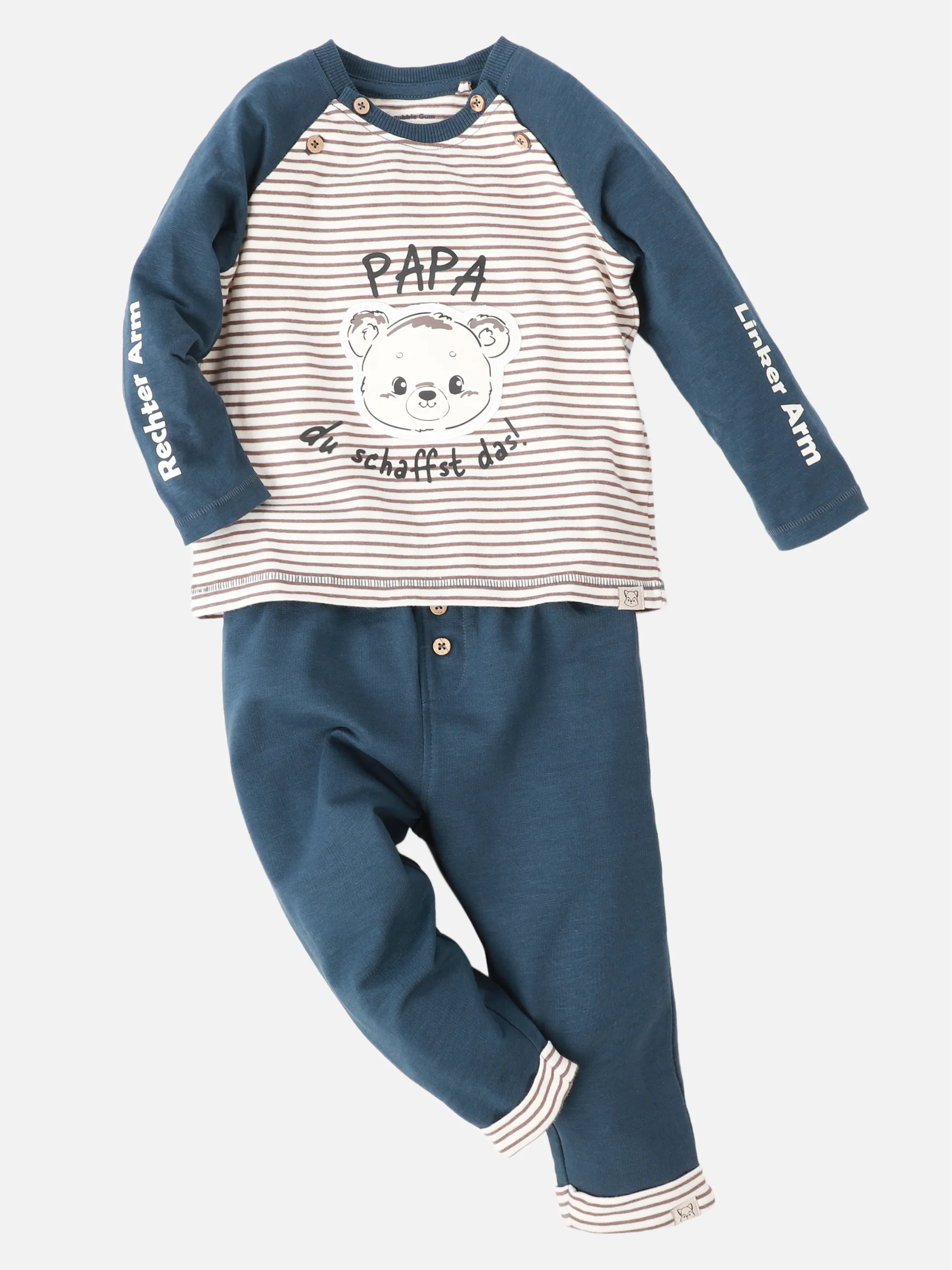 Bubble Gum BJ 2pcs Set "Papa du schaffst das" in blau Blau 932136 BLAU 2