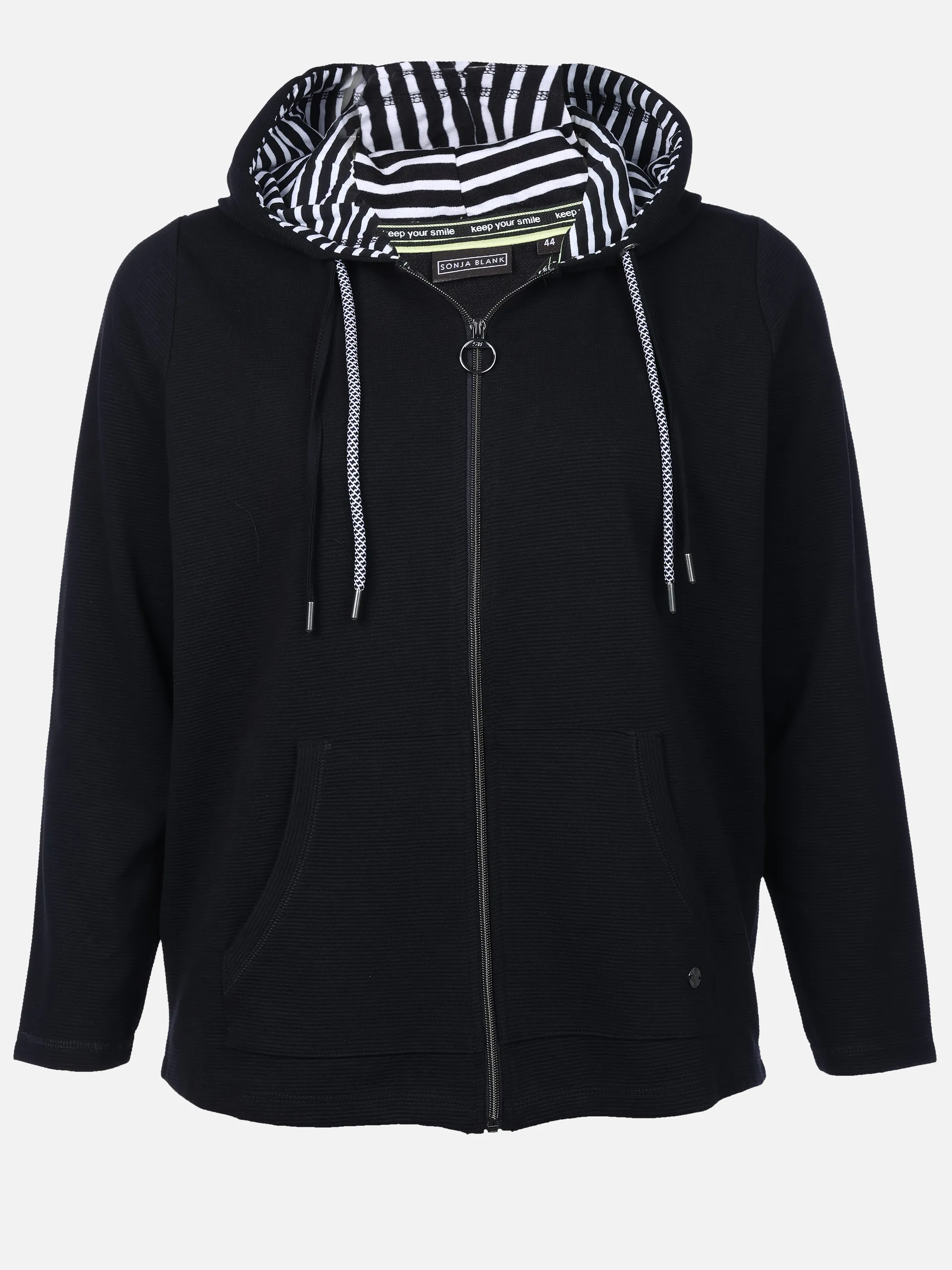 Sonja Blank Da-gr.Gr. Cardigan m. Kapuze Schwarz 923597 BLACK 1