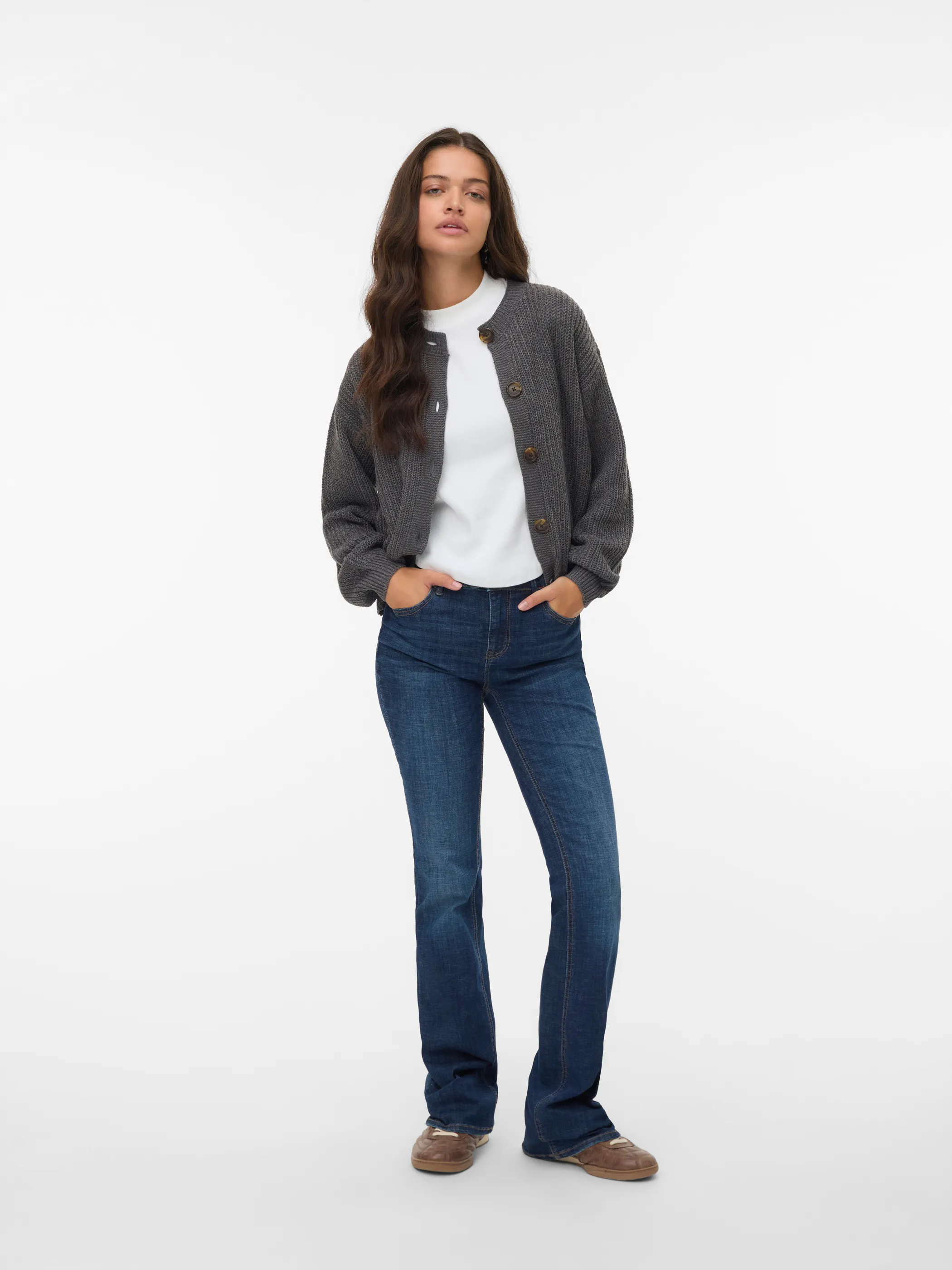 Vero Moda 10337797 VMLEA LS O-NECK CARDI Schwarz 915292 175618001 1