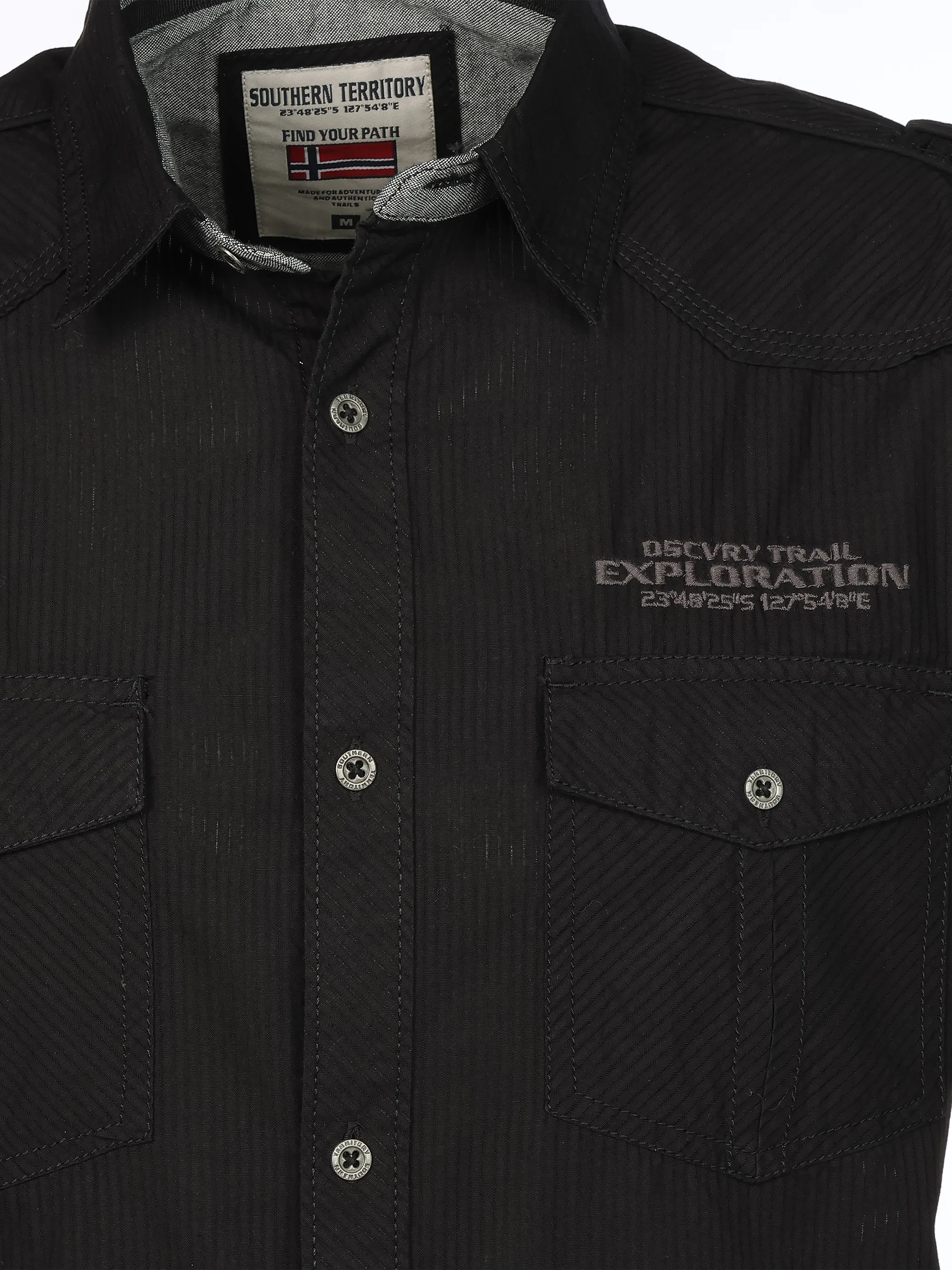 Southern Territory He. Freizeithemd 1/2 Arm washer Schwarz 922224 SCHWARZ 3