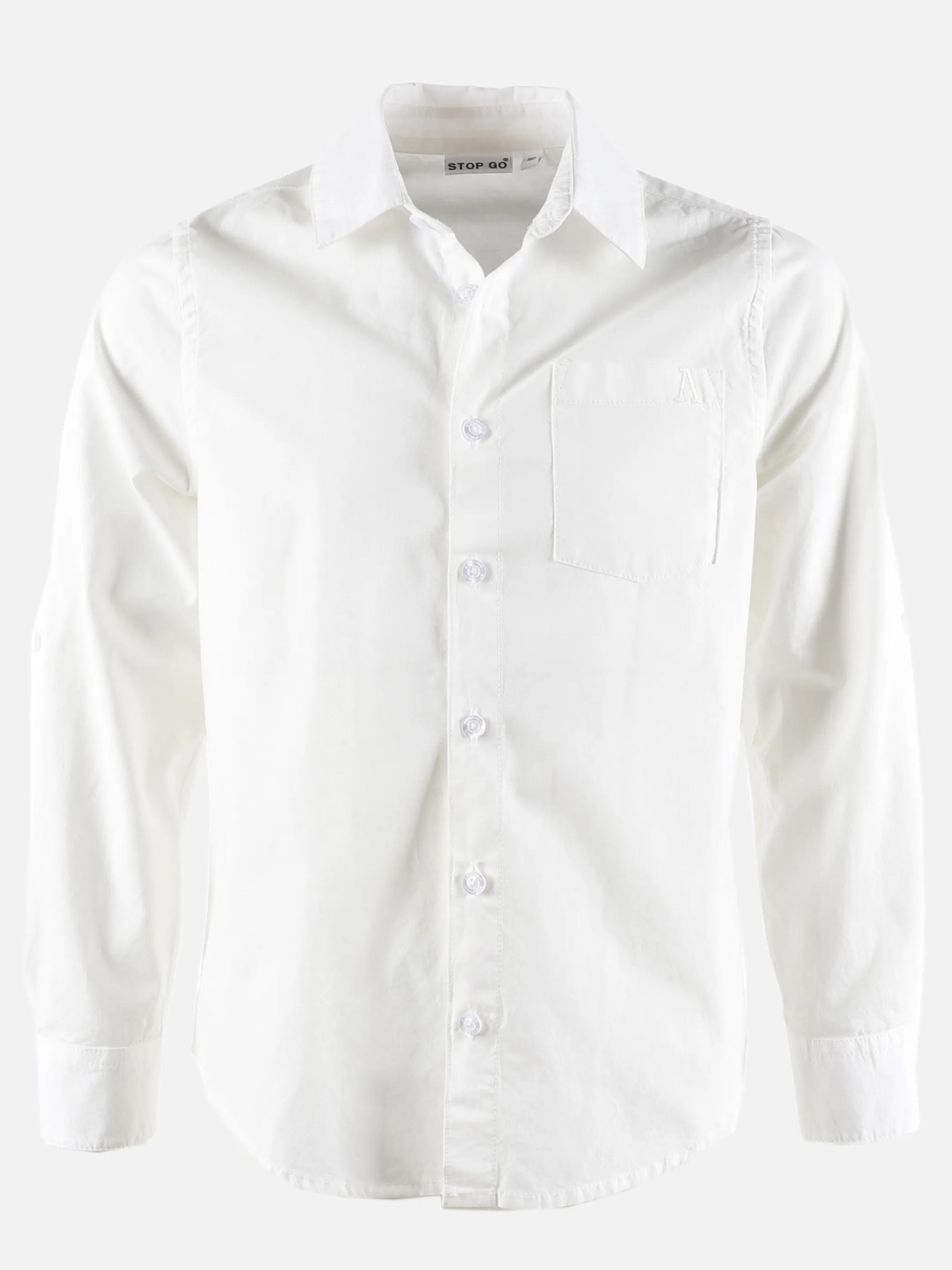 Stop + Go JJ Longsleeve Hemd in weiß mit Stickerei Weiß 875620 WEIß 1
