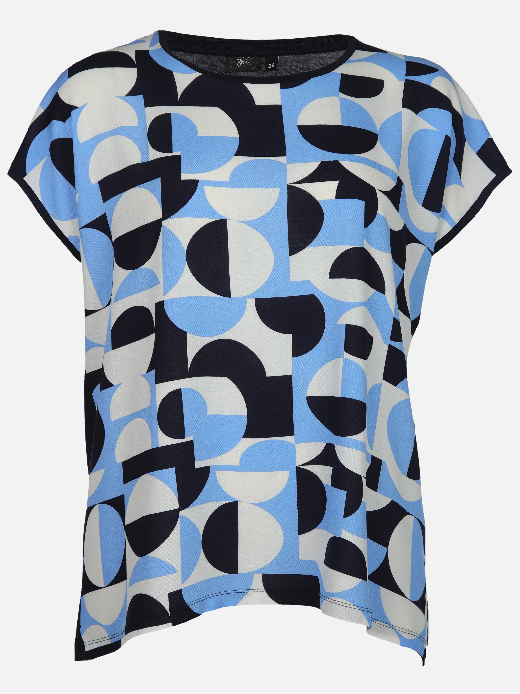 Sonja Blank Da-gr.Gr. Materialmix-Shirt Blau 908241 BLAU 1 Sonja Blank Da-gr.Gr. Materialmix-Shirt Blau 908241 BLAU 1