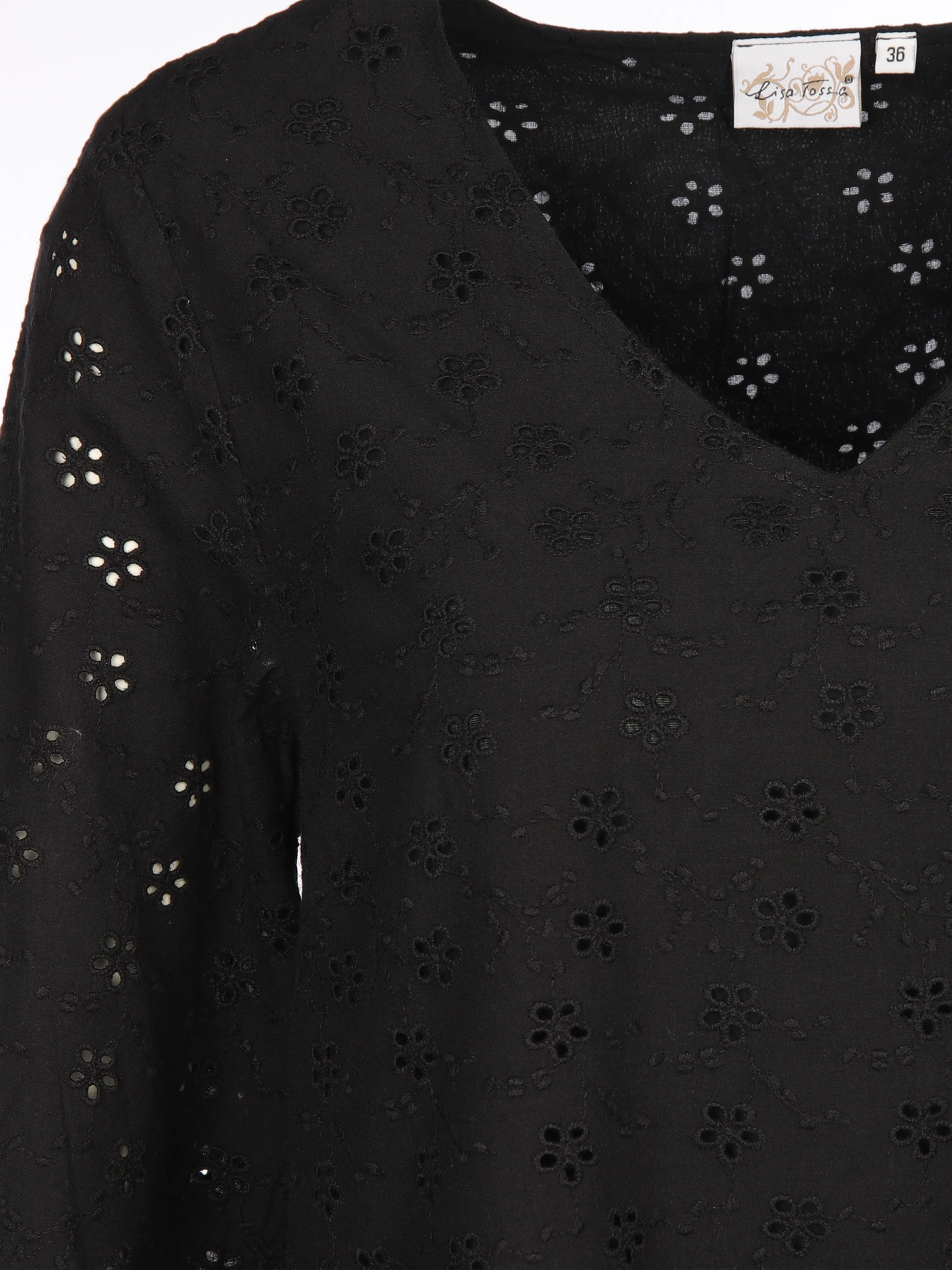 Lisa Tossa Da-Kleid m. Lochstickerei Schwarz 905713 SCHWARZ 3