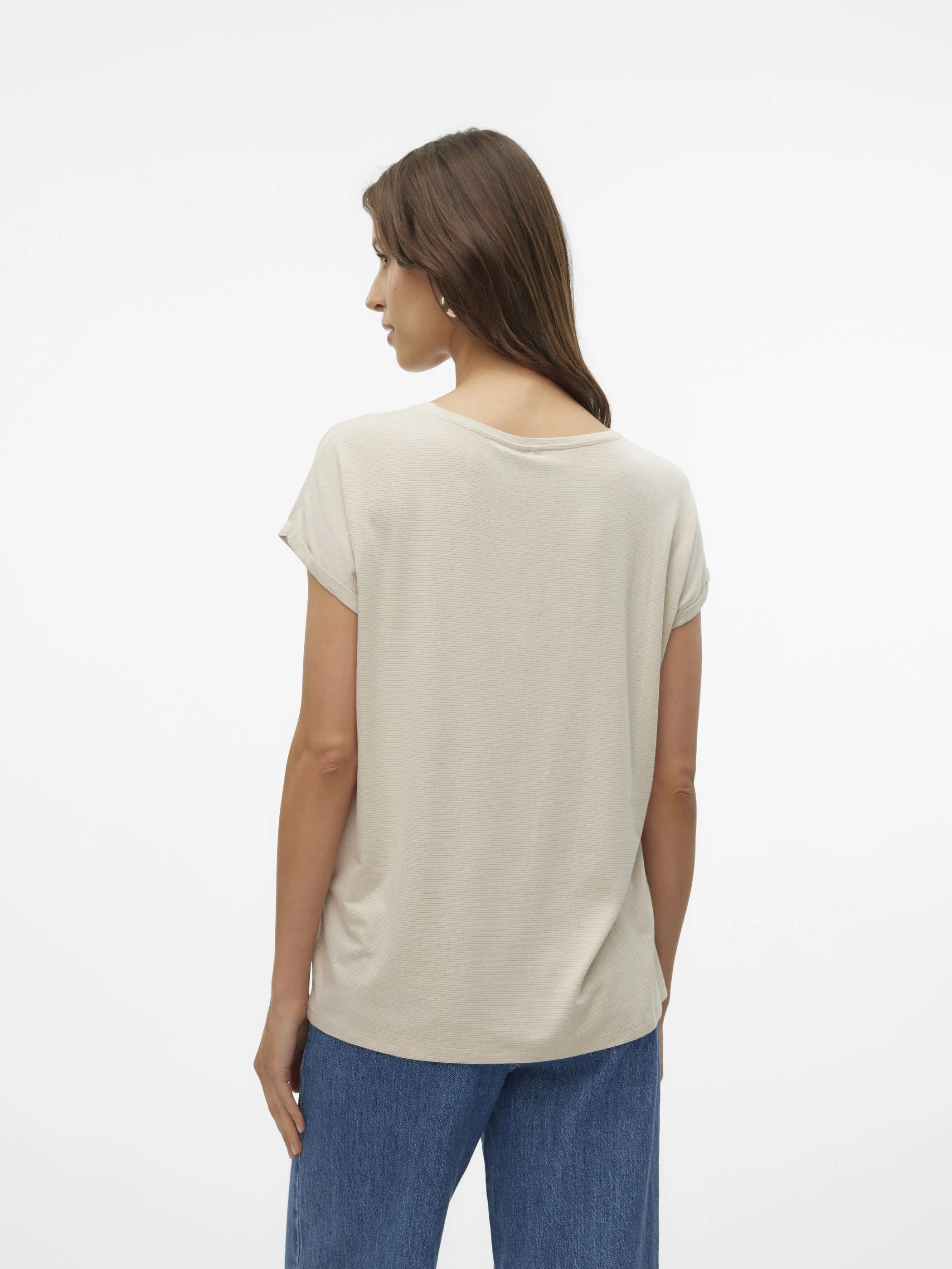 Vero Moda 10250488 VMLAVA GLITTER SS TOP STRIPE Weiß 852566 175626003 2