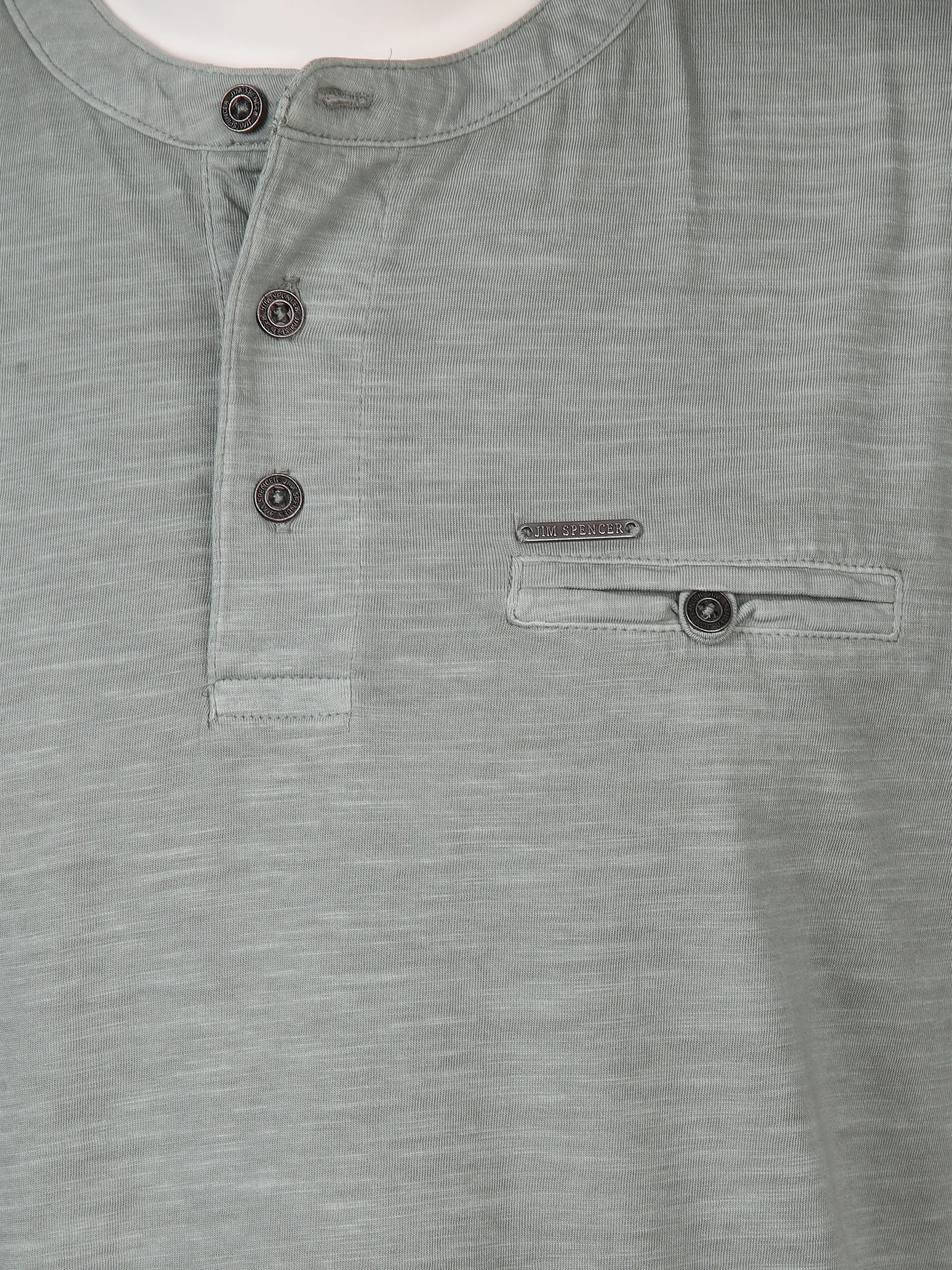 Jim Spencer He. Henleyshirt 1/2 Arm Stickerei Oliv 894397 KHAKI 3