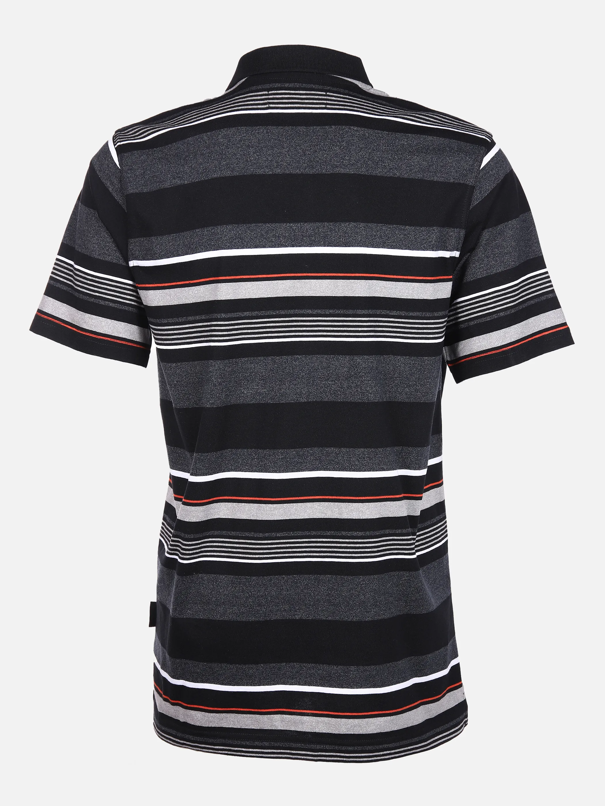 Marcel Battiston He. Poloshirt 1/2 Arm Ringel Schwarz 851264 BLACK 2