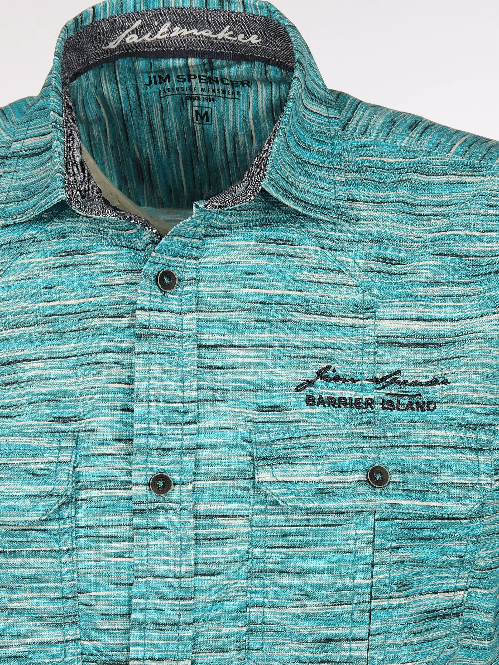 Jim Spencer He. Freizeithemd 1/2 Arm slub Türkis 906578 AQUA 3 Jim Spencer He. Freizeithemd 1/2 Arm slub Türkis 906578 AQUA 3