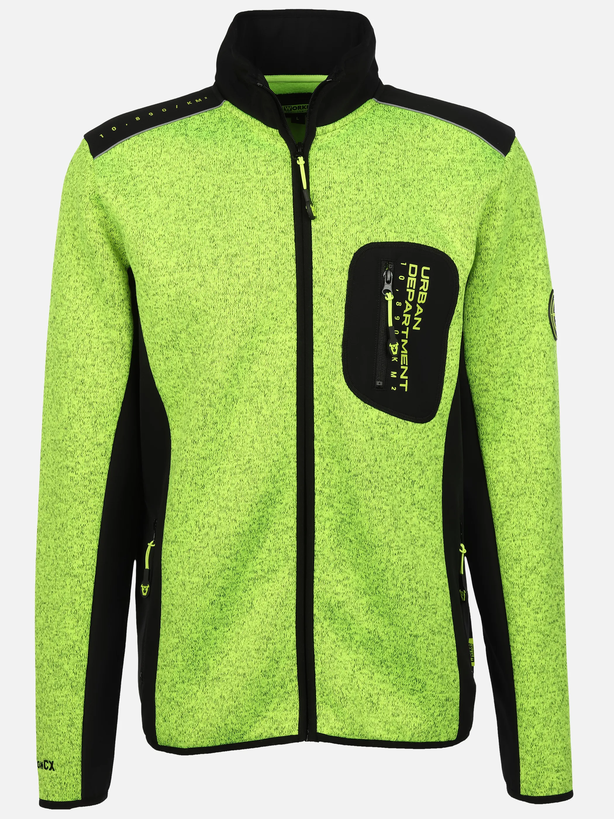 Worker He. Strickfleecejacke neon Gelb 929263 YELLOW MEL 1
