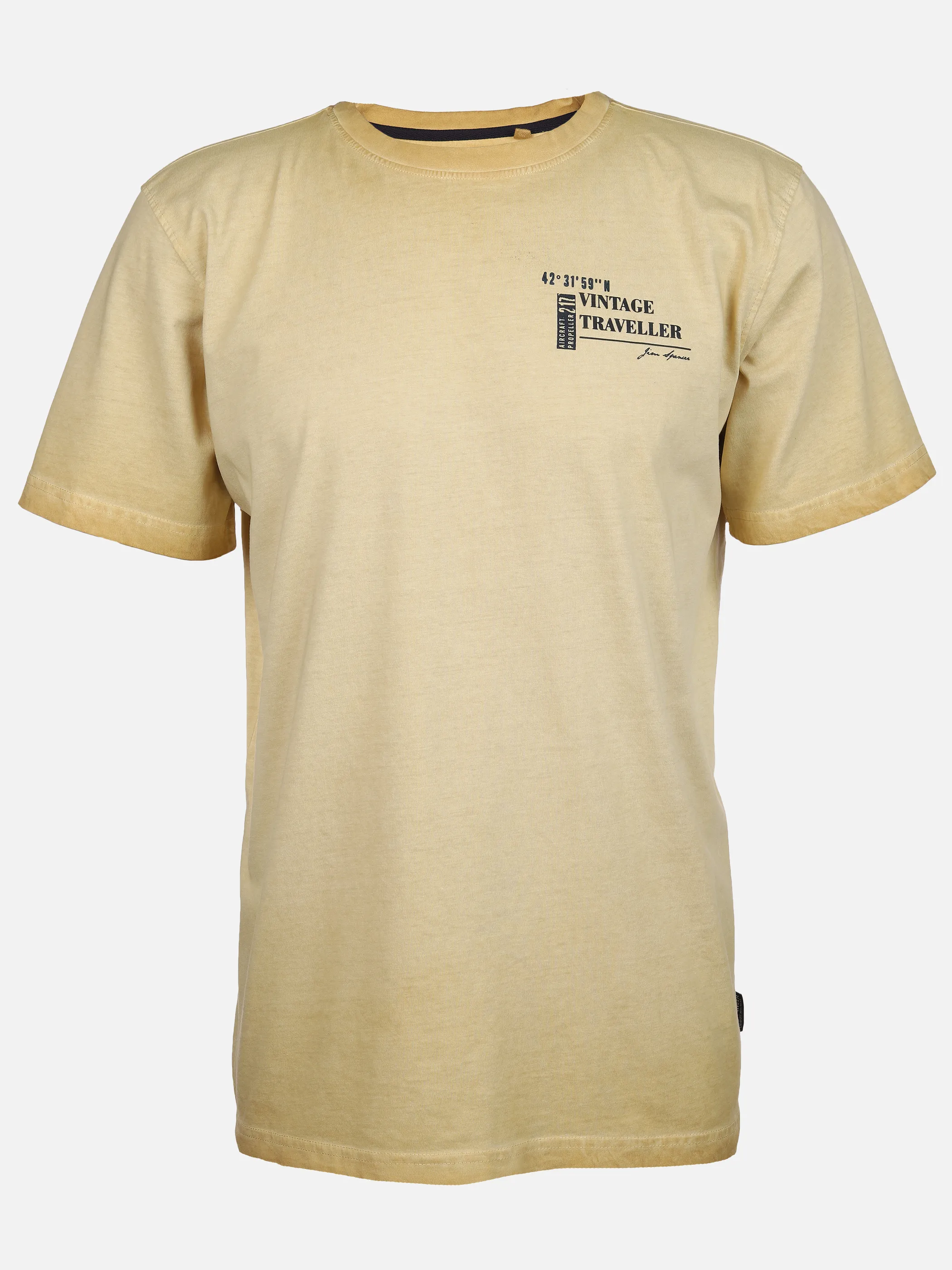 Jim Spencer He. T-Shirt 1/2 Arm uni Stickerei Gelb 893218 YELLOW 1