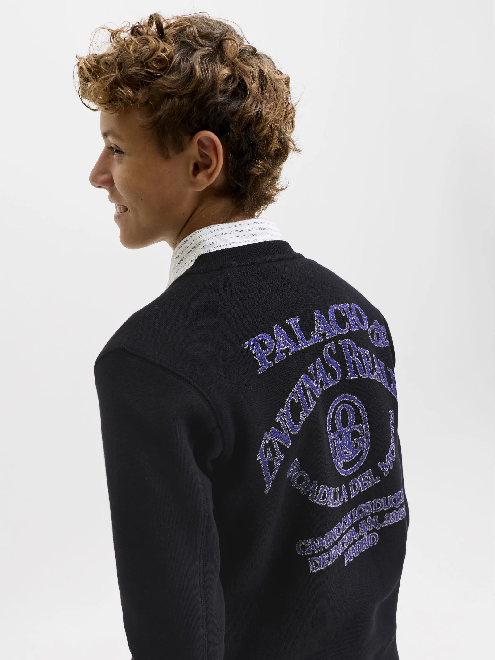 Jack&Jones Junior 12303317 JORCHAMBERI TYPO SWEAT CREW NECK JN Schwarz 931442 175696 3