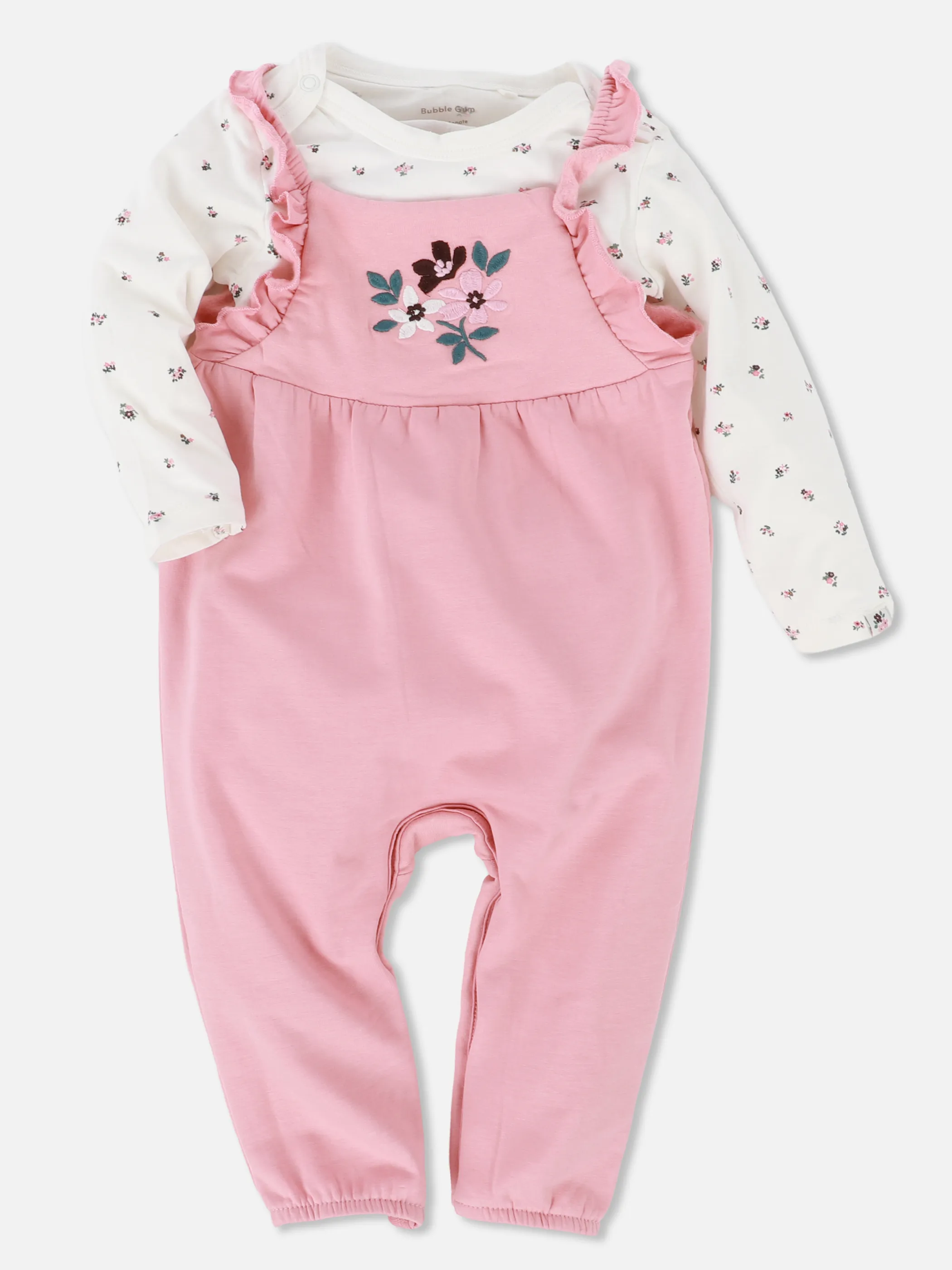 Bubble Gum BM 2pcs Set Strampler rosa/weiß Blumen Print Rosa 929688 PEACHSKIN 1