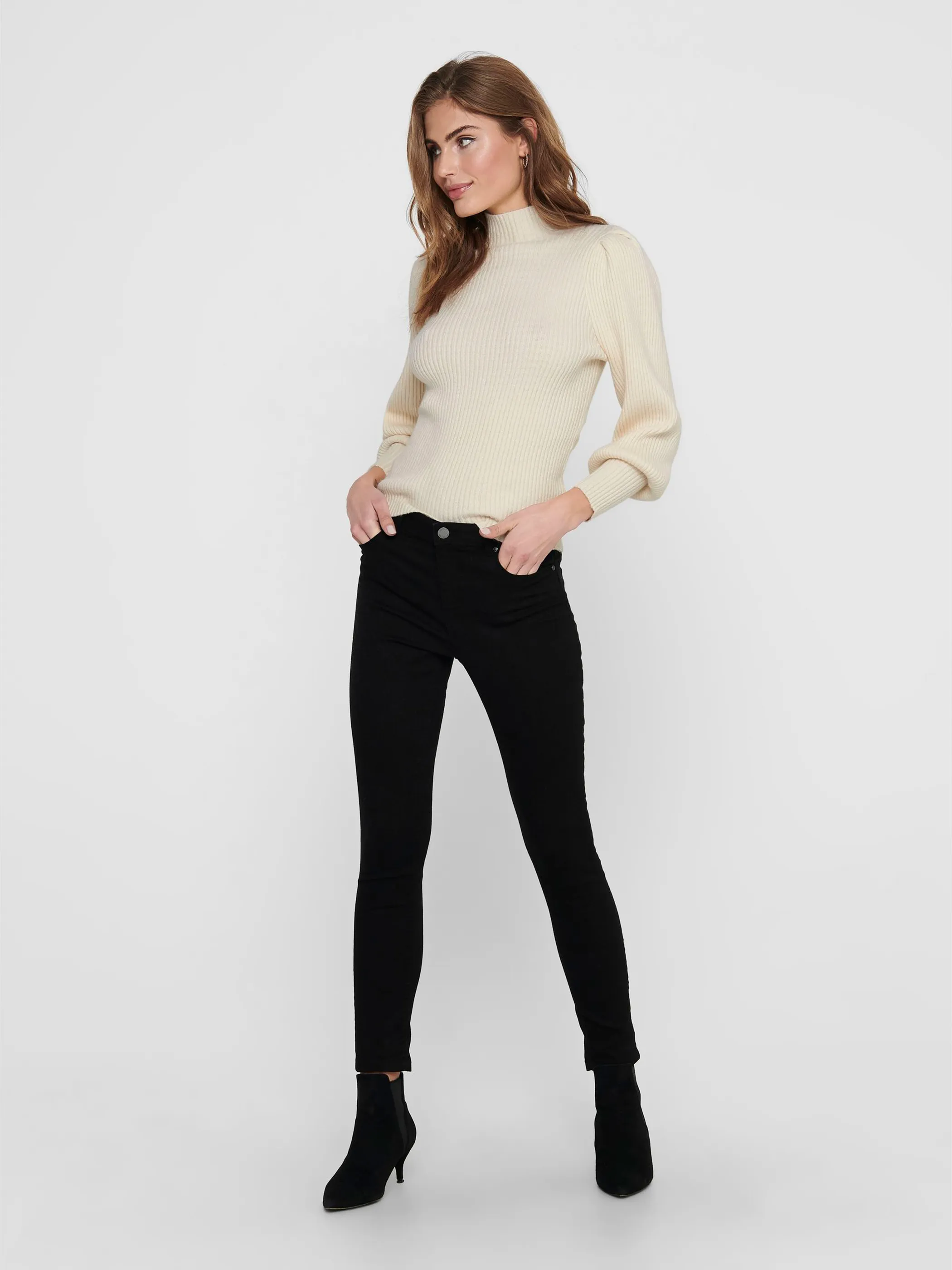 Only 15232494 ONLKATIA L/S HIGHNECK Weiß 855061 196844001 4