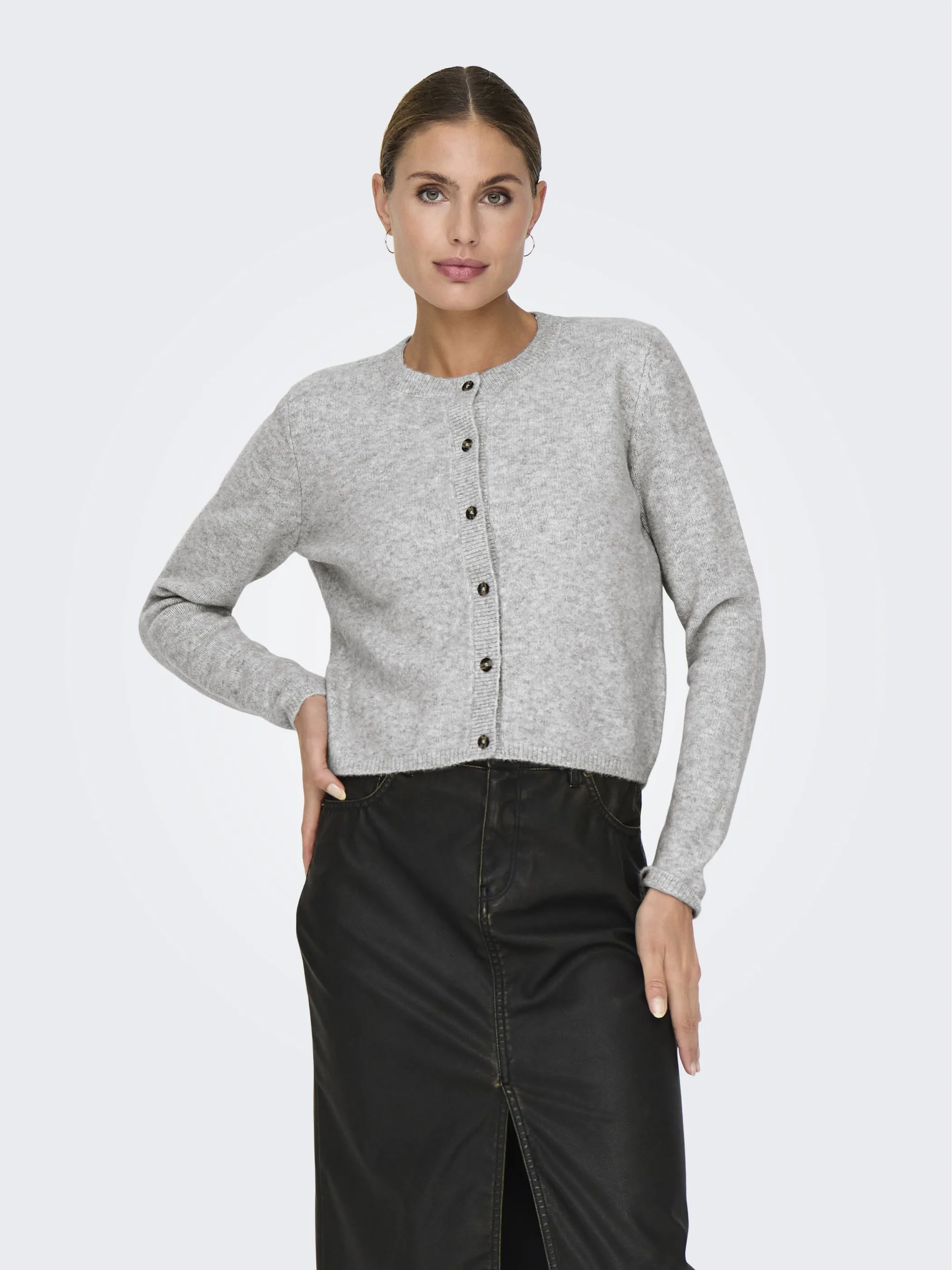 JDY 15330581 JDYCHLOE L/S CARDIGAN Grau 930751 179073 1