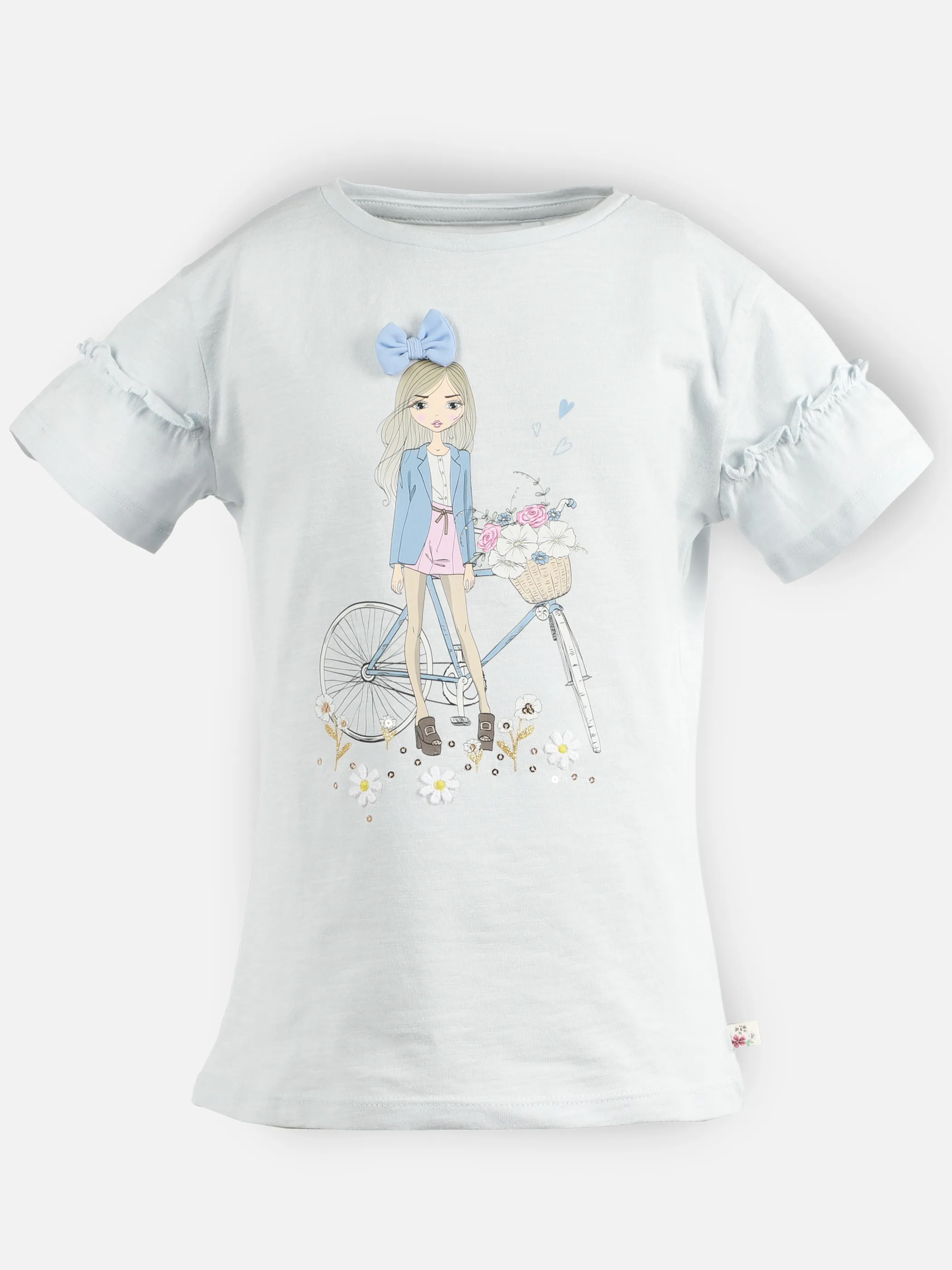 One Way MG T-Shirt mit Mädchen + Fahhrad FP in hellblau Blau 922346 HELLBLAU 1