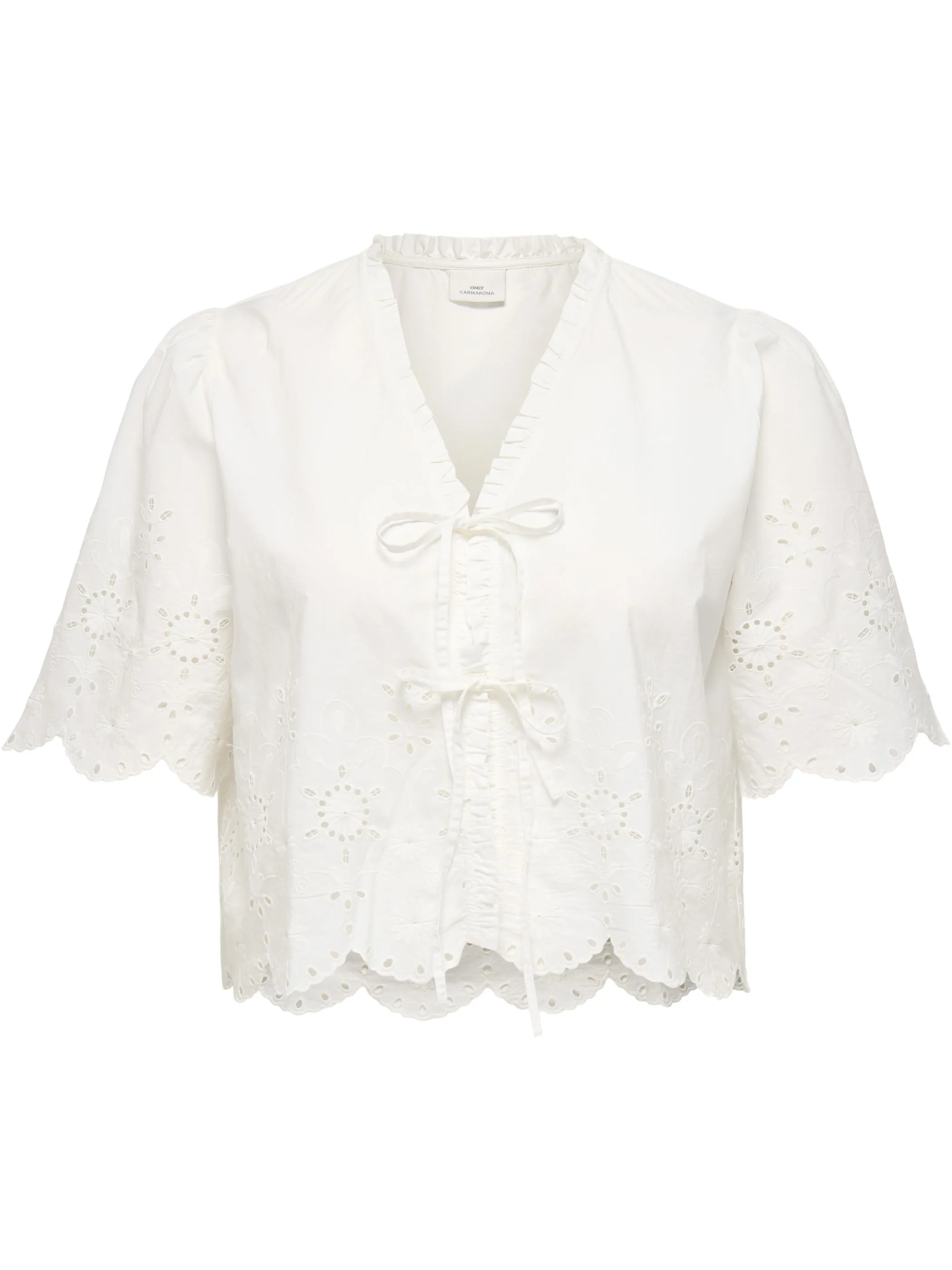 Only Carmakoma 15373754 CARMIFFY S/S EMB TIE Weiß 926825 177922 3