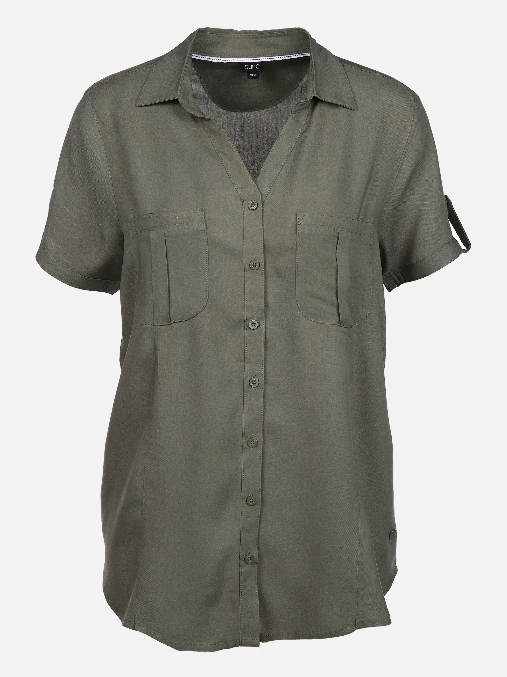 Sure Da-Bluse m. Gucci-Kragen Grün 853387 OLIVE 1