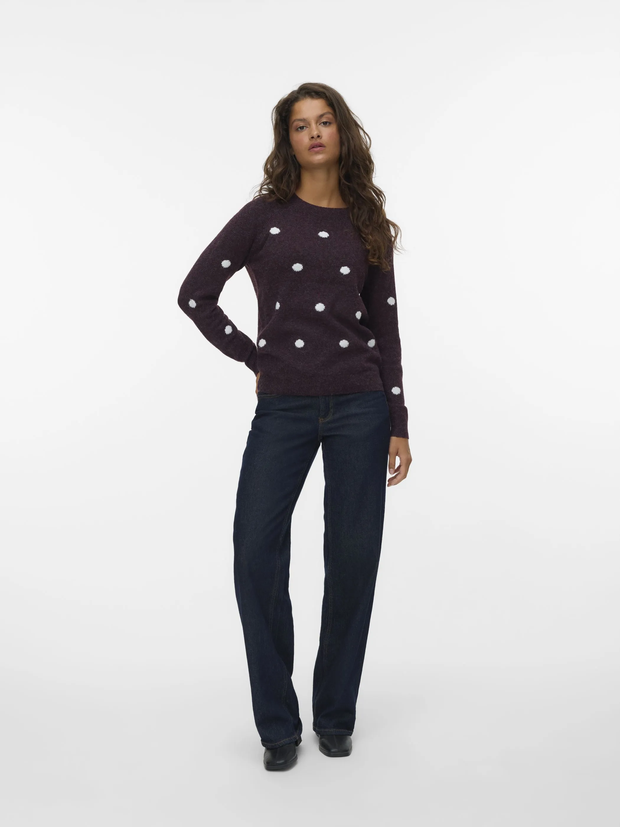 Vero Moda 10330790 VMDOFFY INTARSIA LS O Rot 913125 186320006 4