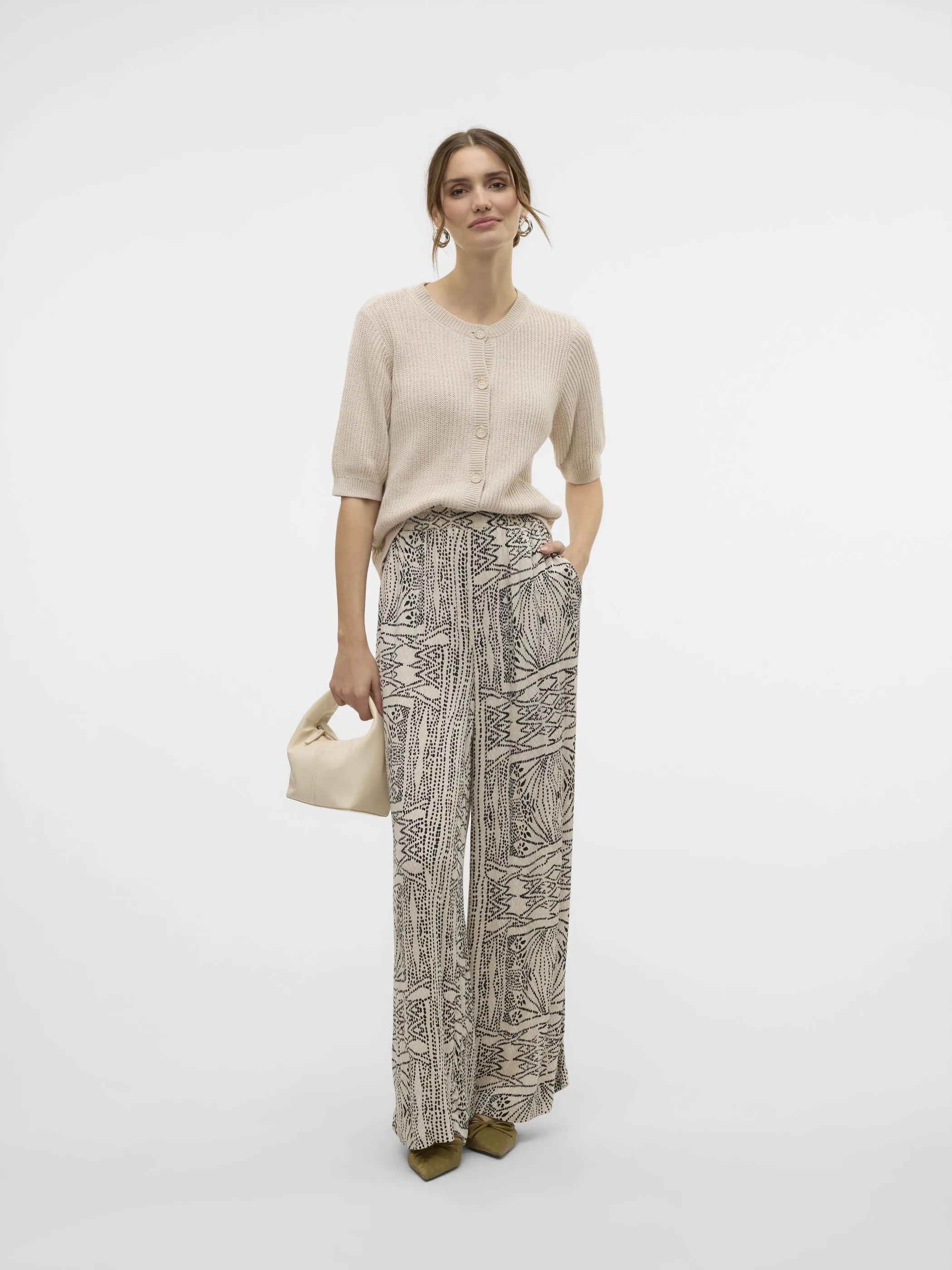 Vero Moda 10282478 VMMENNY HW WIDE PANTS Beige 906267 175626010