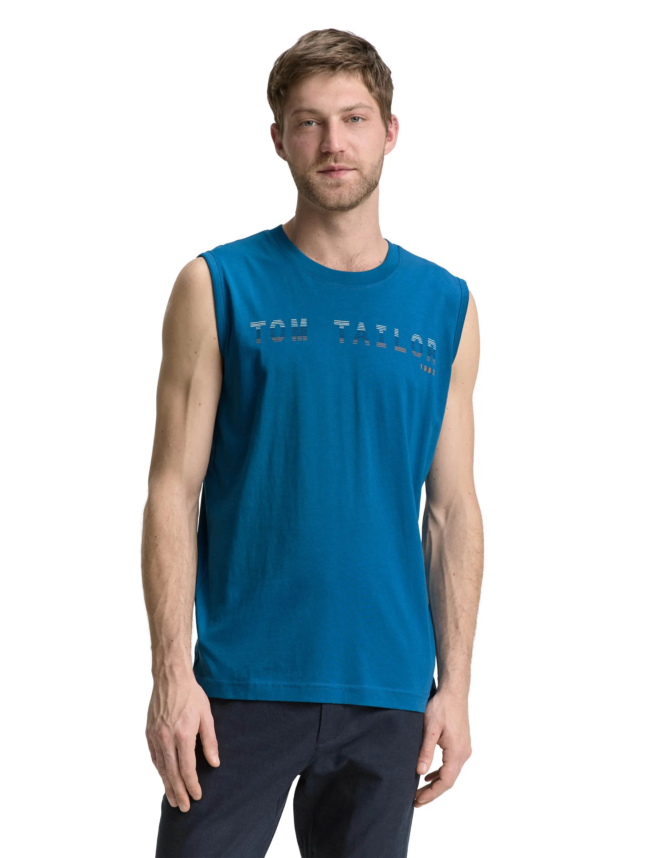 Tom Tailor 1046790 tanktop with print Türkis 910587 28857 3