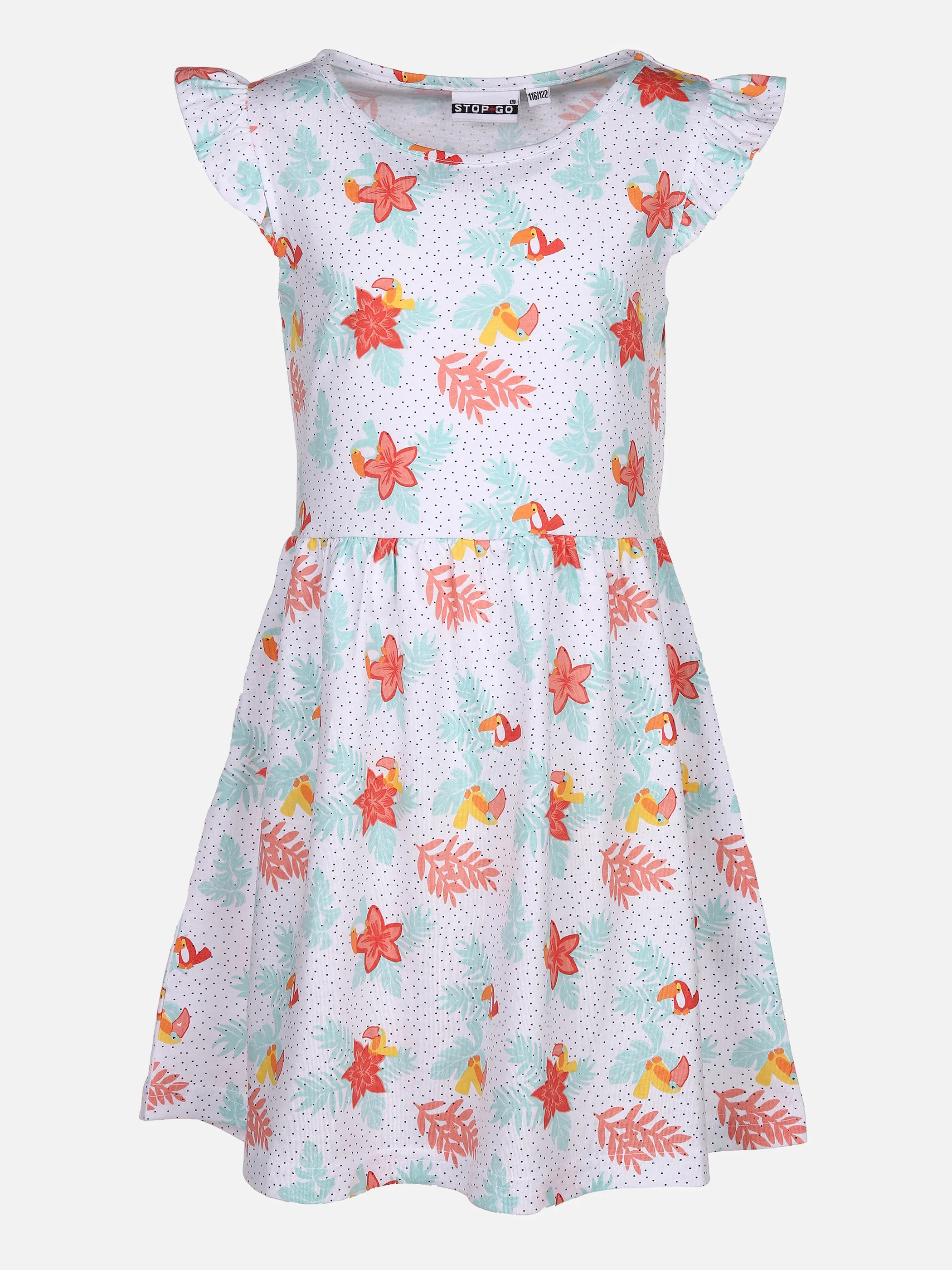 Stop + Go MG Kleid in weiß mit AOP und Weiß 853577 WEIß 1 Stop + Go MG Kleid in weiß mit AOP und Weiß 853577 WEIß 1