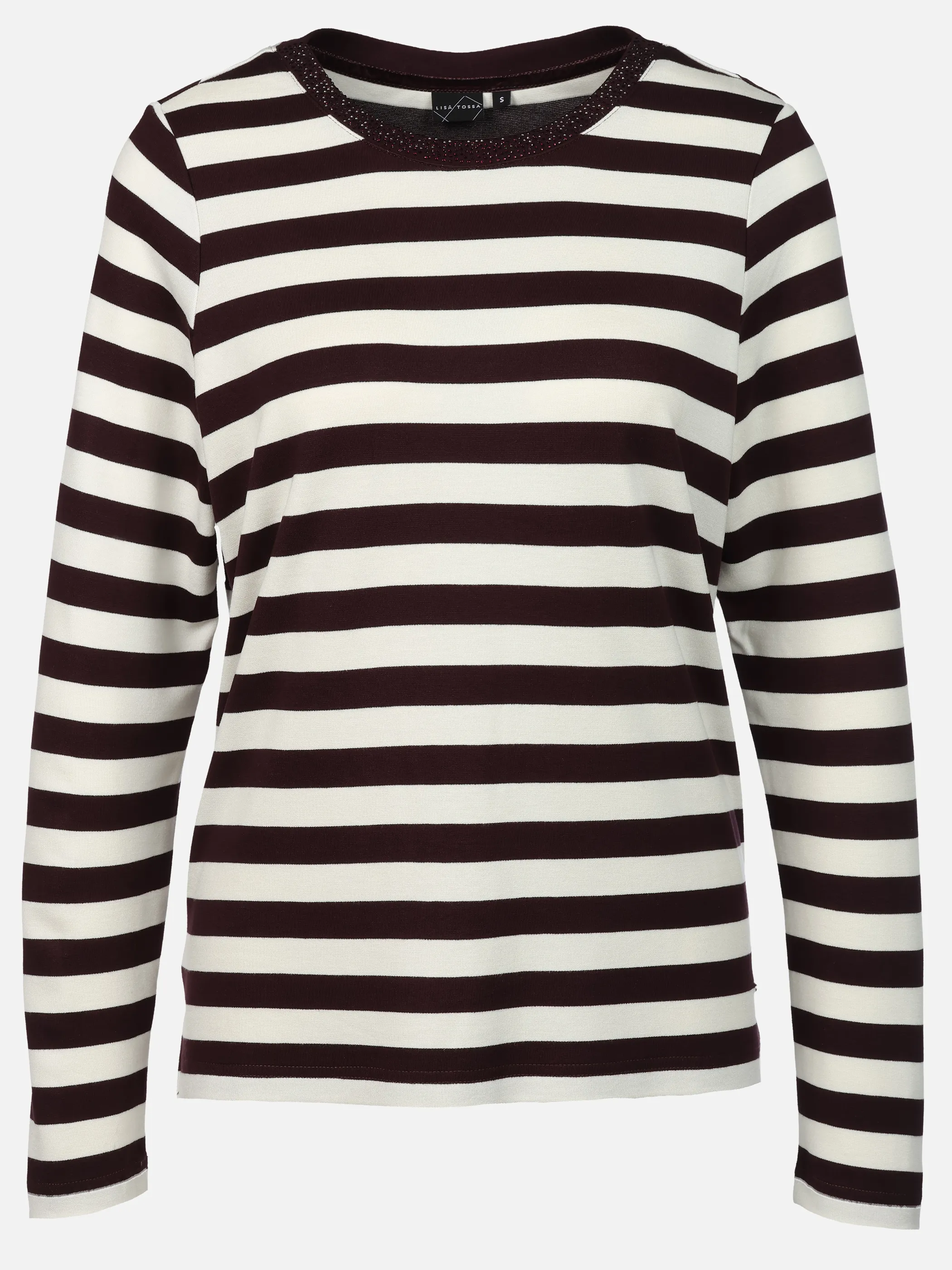 Lisa Tossa Da-Ringel Shirt m. Straß Rot 929402 BURGUND 1