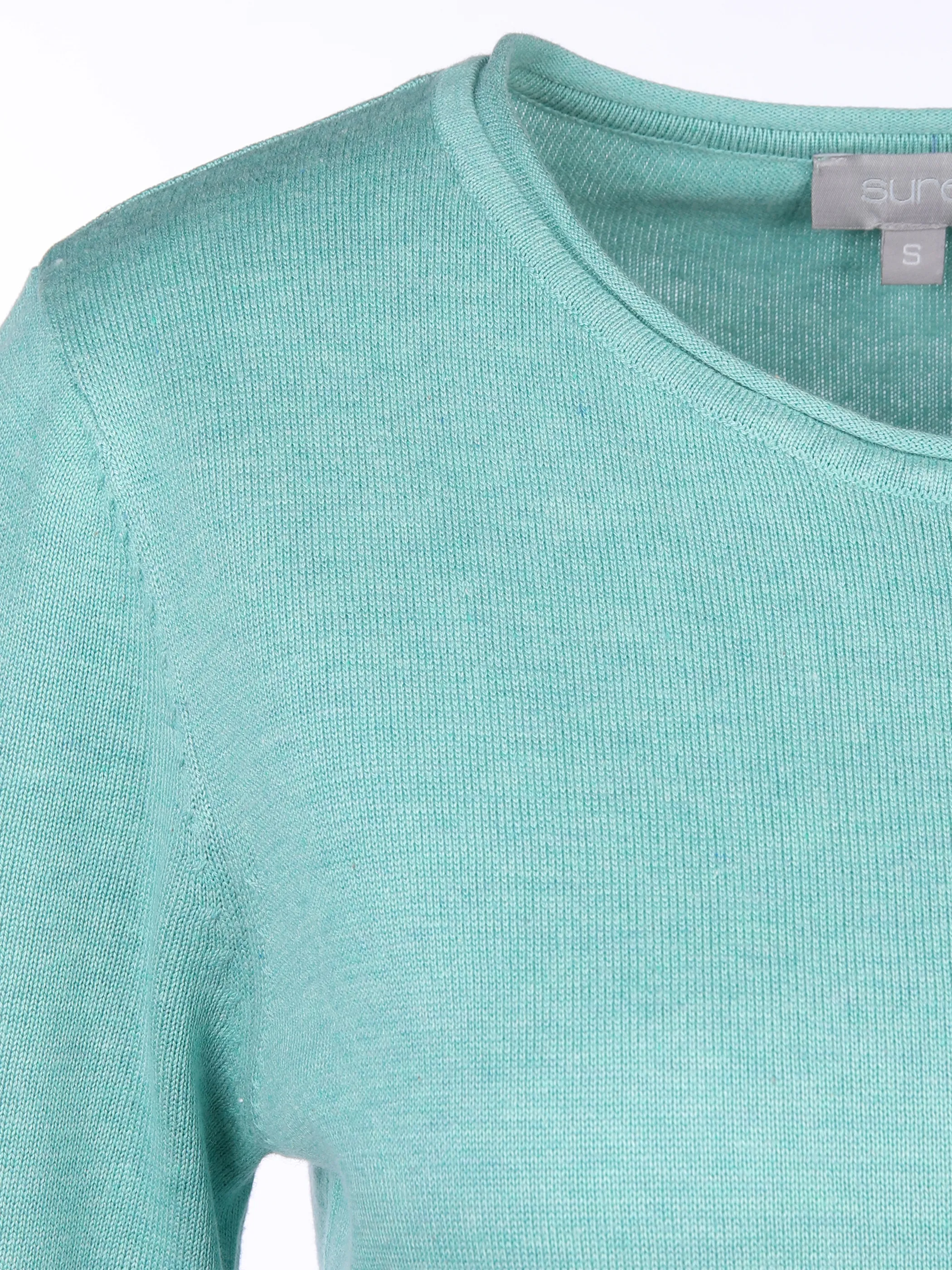 Sure Da-Pullover Basic m. Tunnelzug Türkis 848953 AQUA MEL. 3