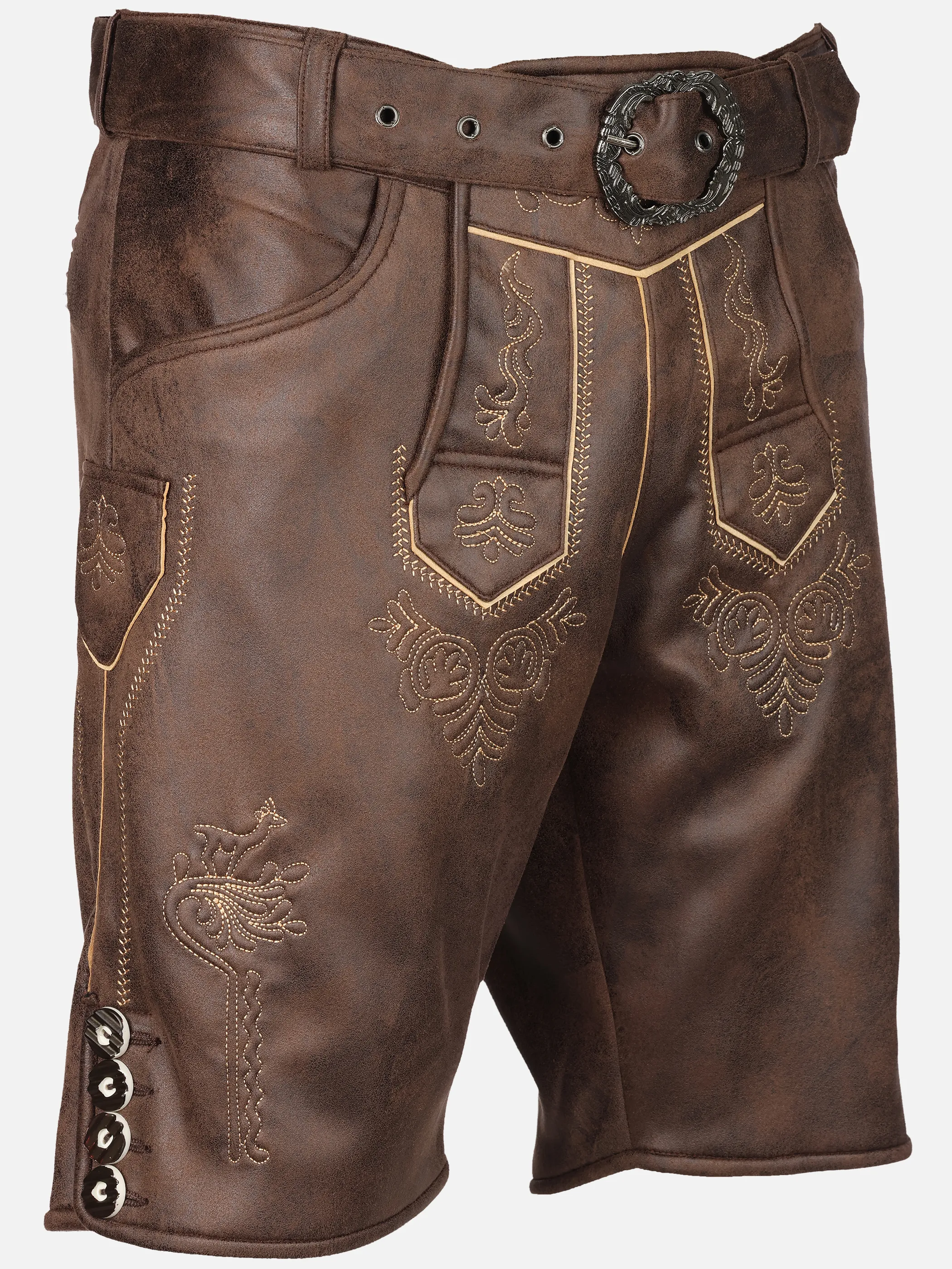 Brandl Tracht He. Trachtenhose PU mit Gürtel Braun 931536 BRAUN 3