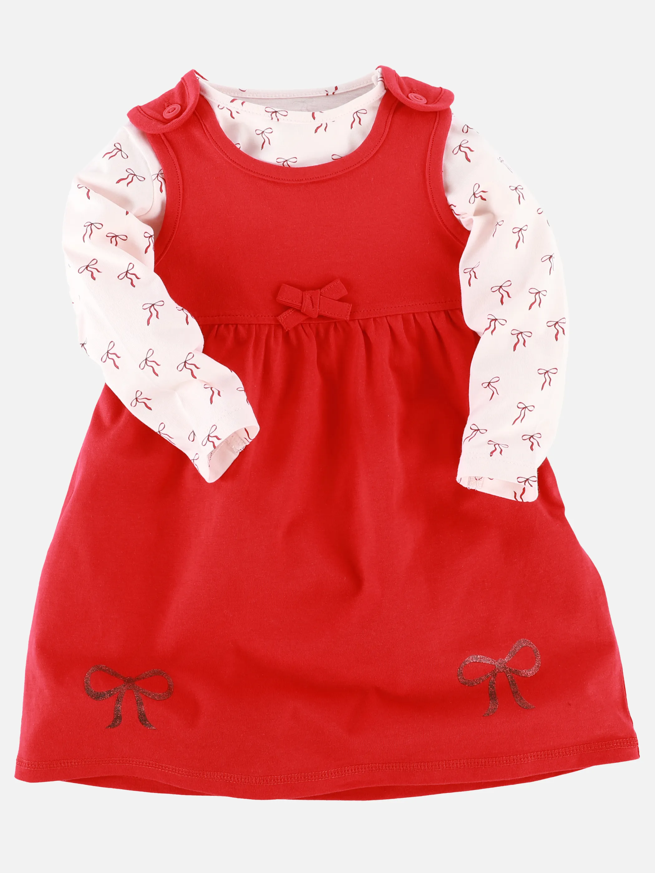 Bubble Gum BM Weihnachtskleid mit Glitter-Schleifen-Print Rot 916320 ROT 1