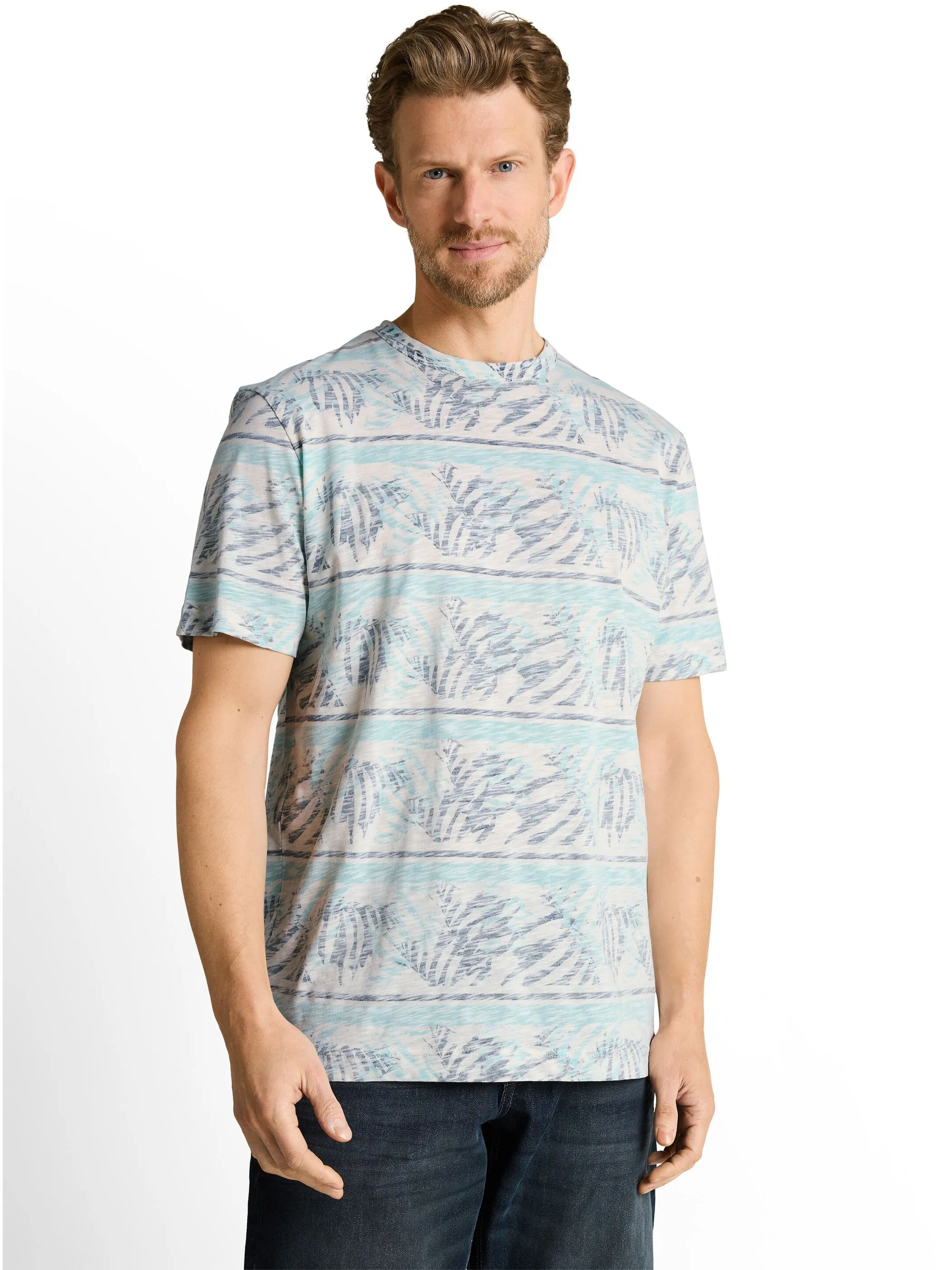 Tom Tailor 1050856 allover inside printed t-shirt Türkis 922121 39824 1
