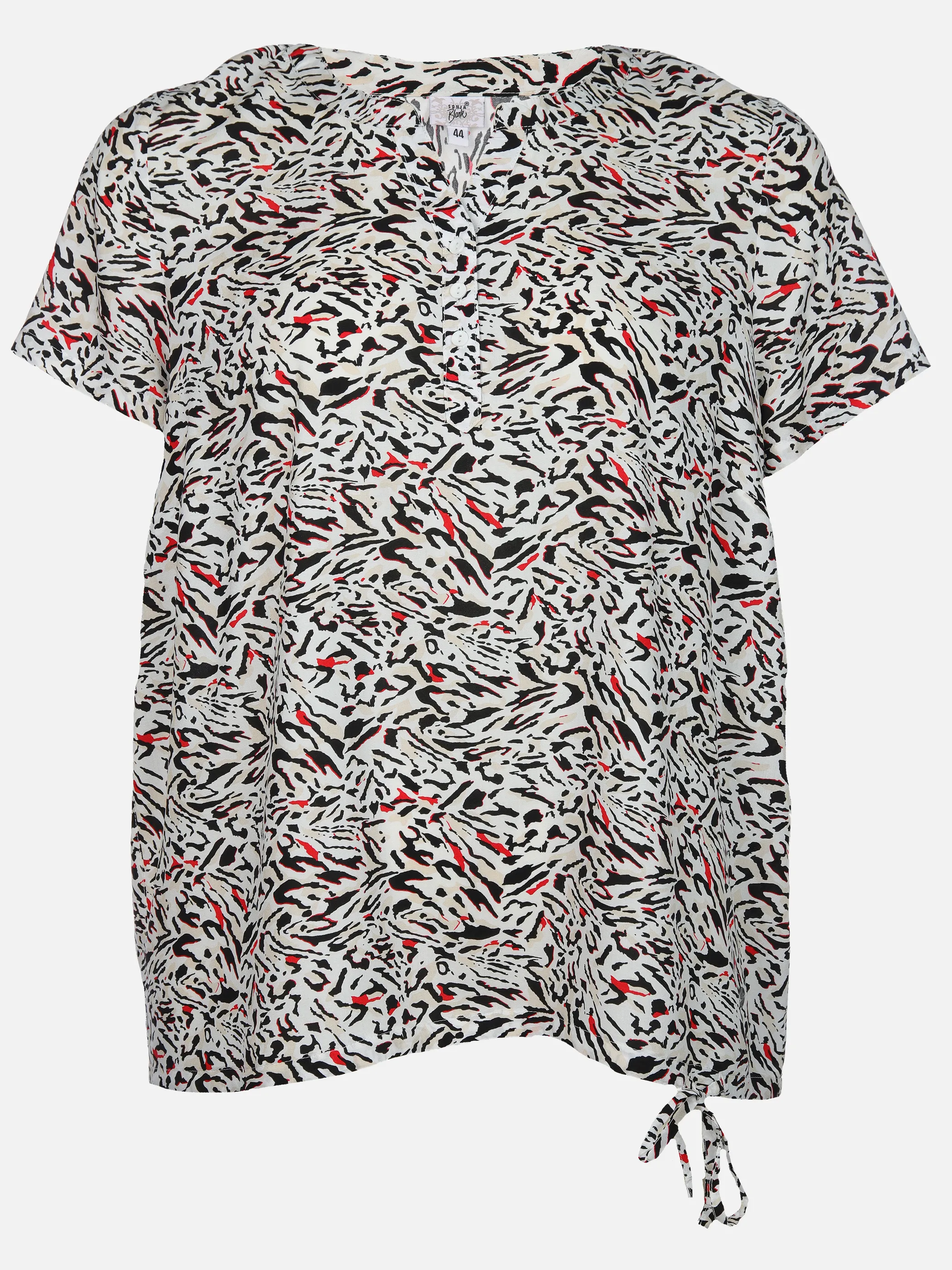 Sonja Blank Da-gr.Gr. Bluse m.Alloverprint Beige 905659 LEO 1
