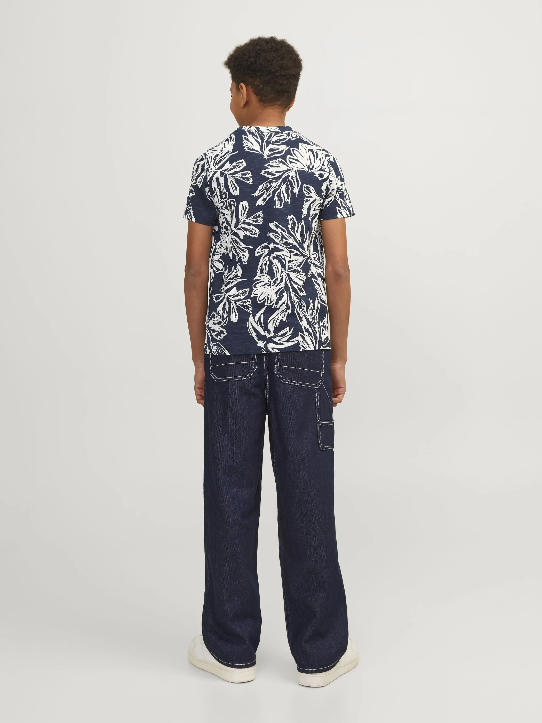 Jack&Jones Junior 12253974 JORLAFAYETTE AOP TEE Schwarz 892300 175917 3