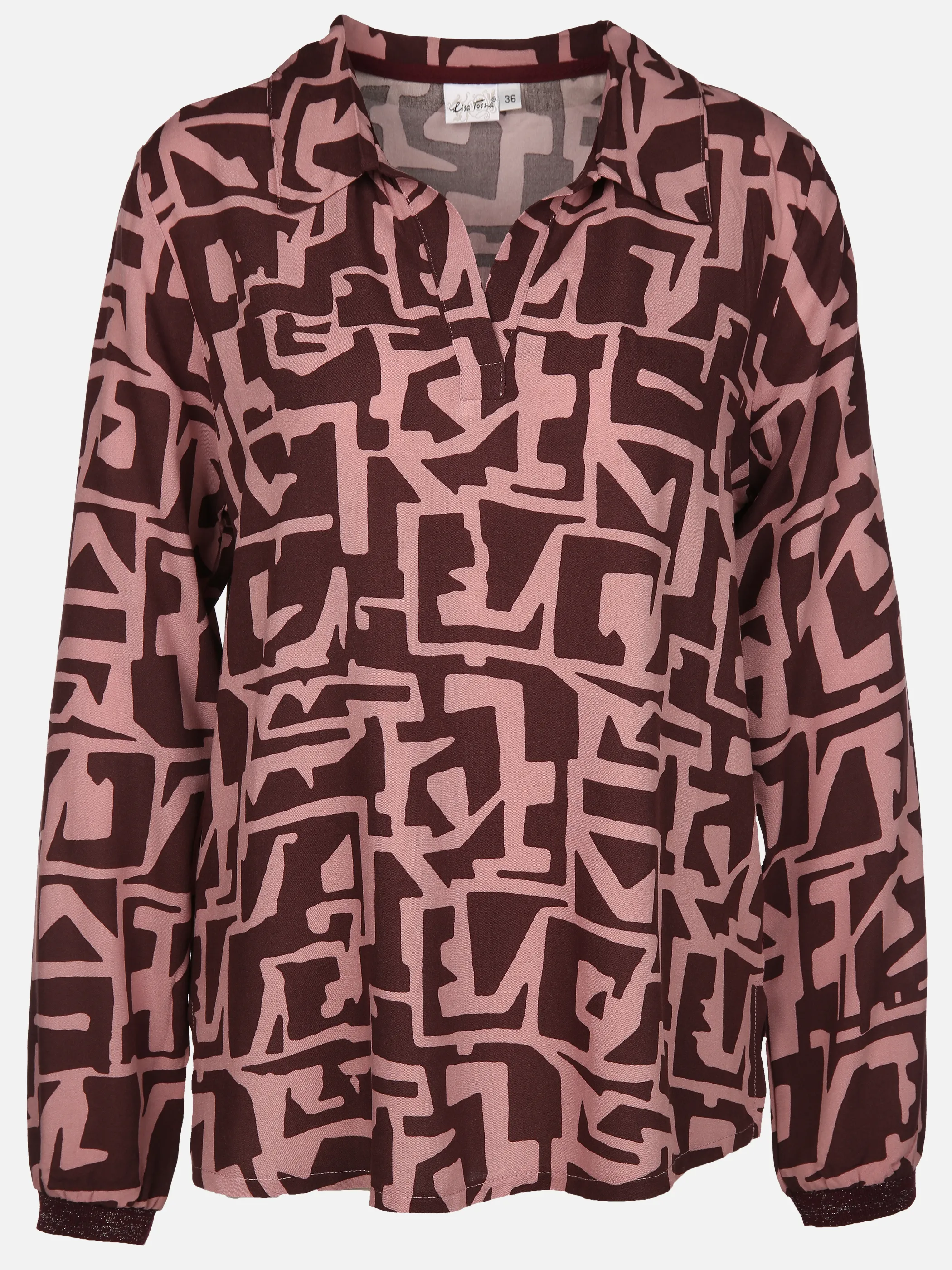 Lisa Tossa Da-Bluse m. Print Rosa 916211 AUBERGINE 1
