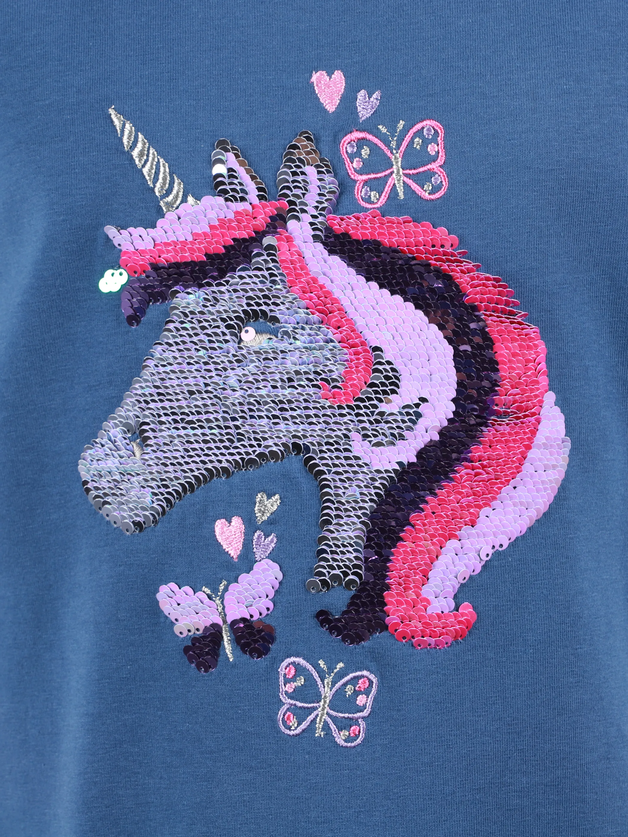 One Way MG T-Shirt mit Einhorn Print in ink blue Blau 922014 BLAU 4