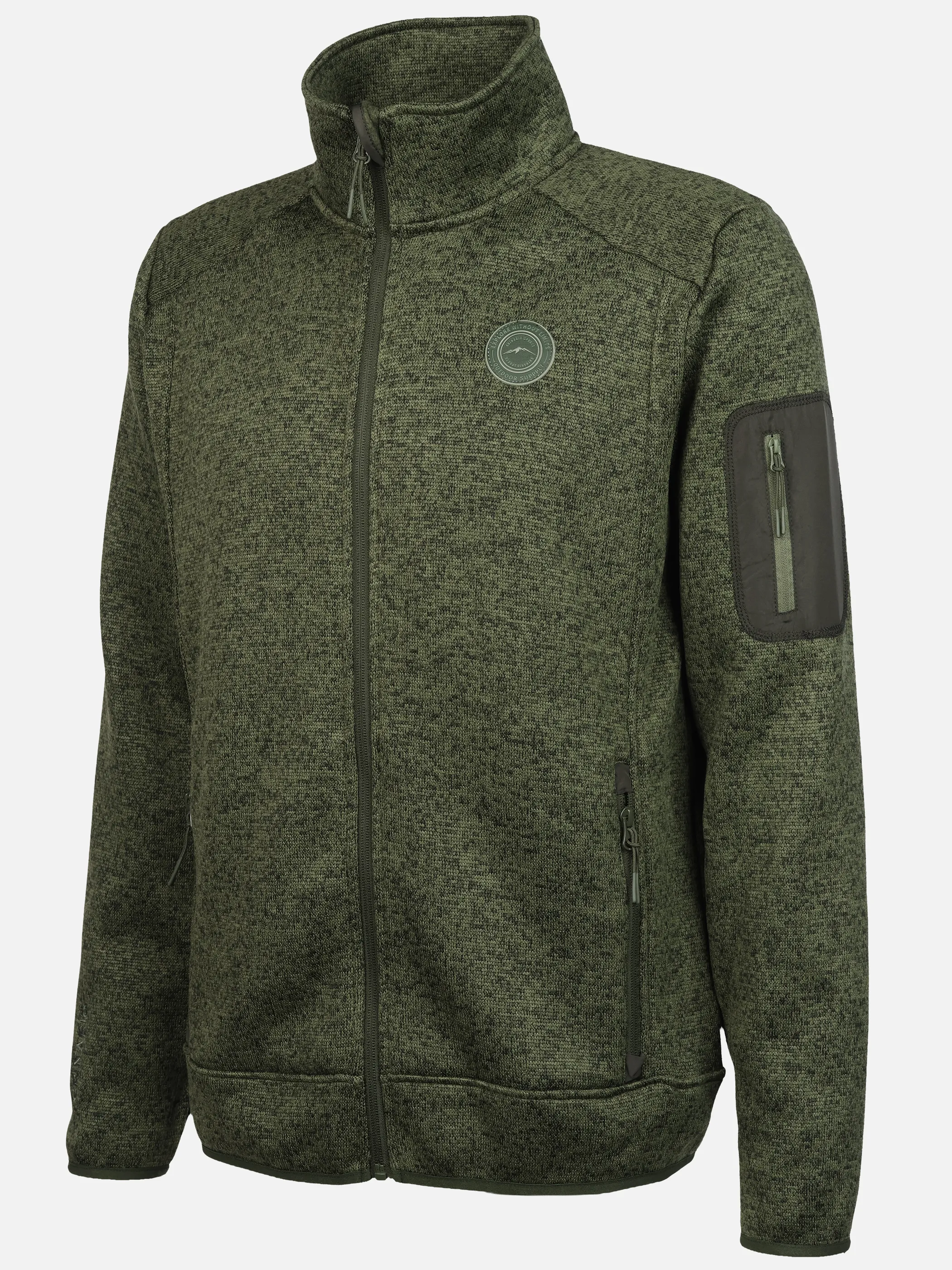 Grinario Sports He-Fleece Jacke, meliert, m. Armtasche Grün 928452 19-0415TCX 3