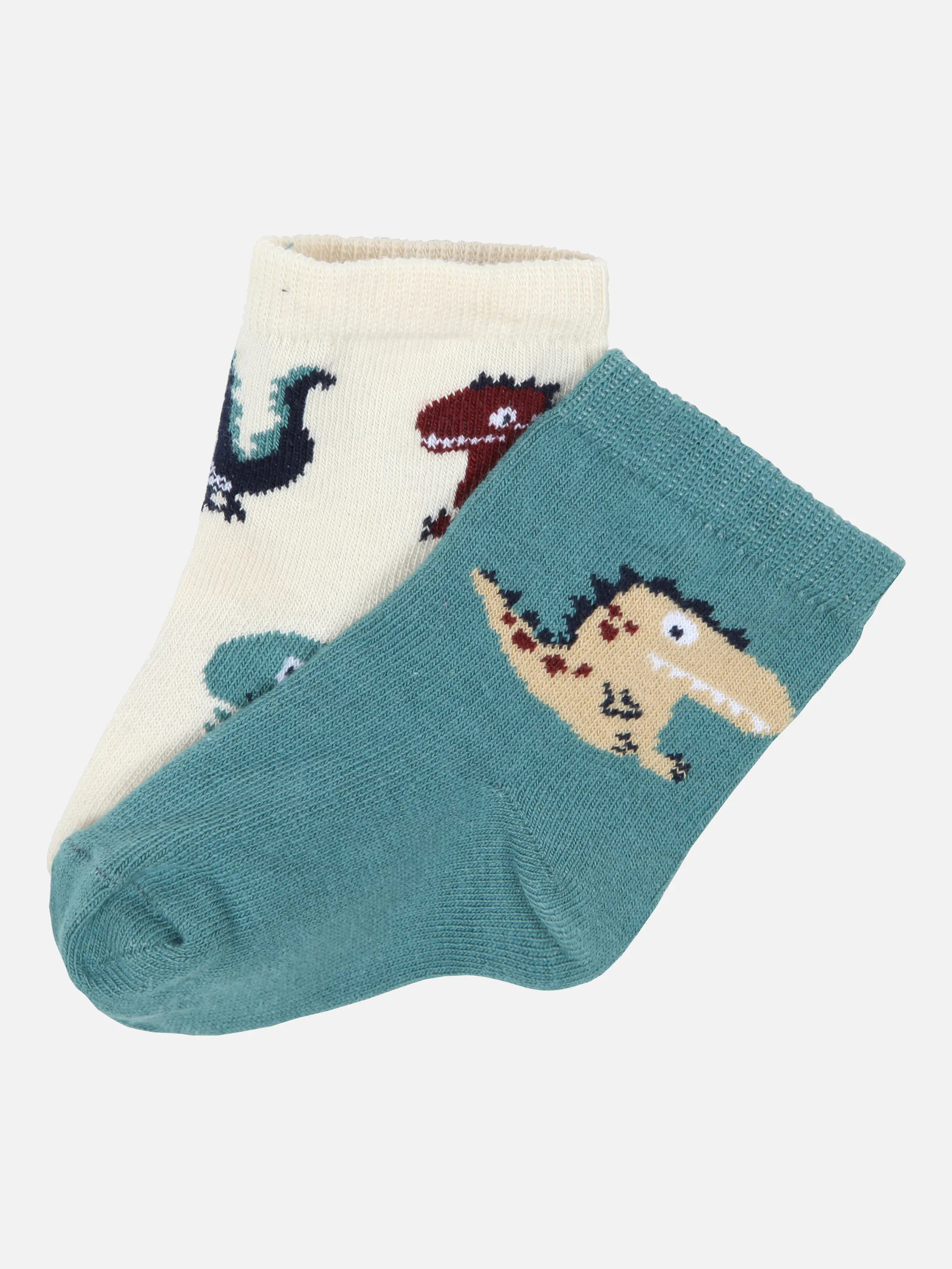 Bubble Gum Baby Boys Socken 2er Pack Dino Weiß 859401 OFFWHITE/T 1