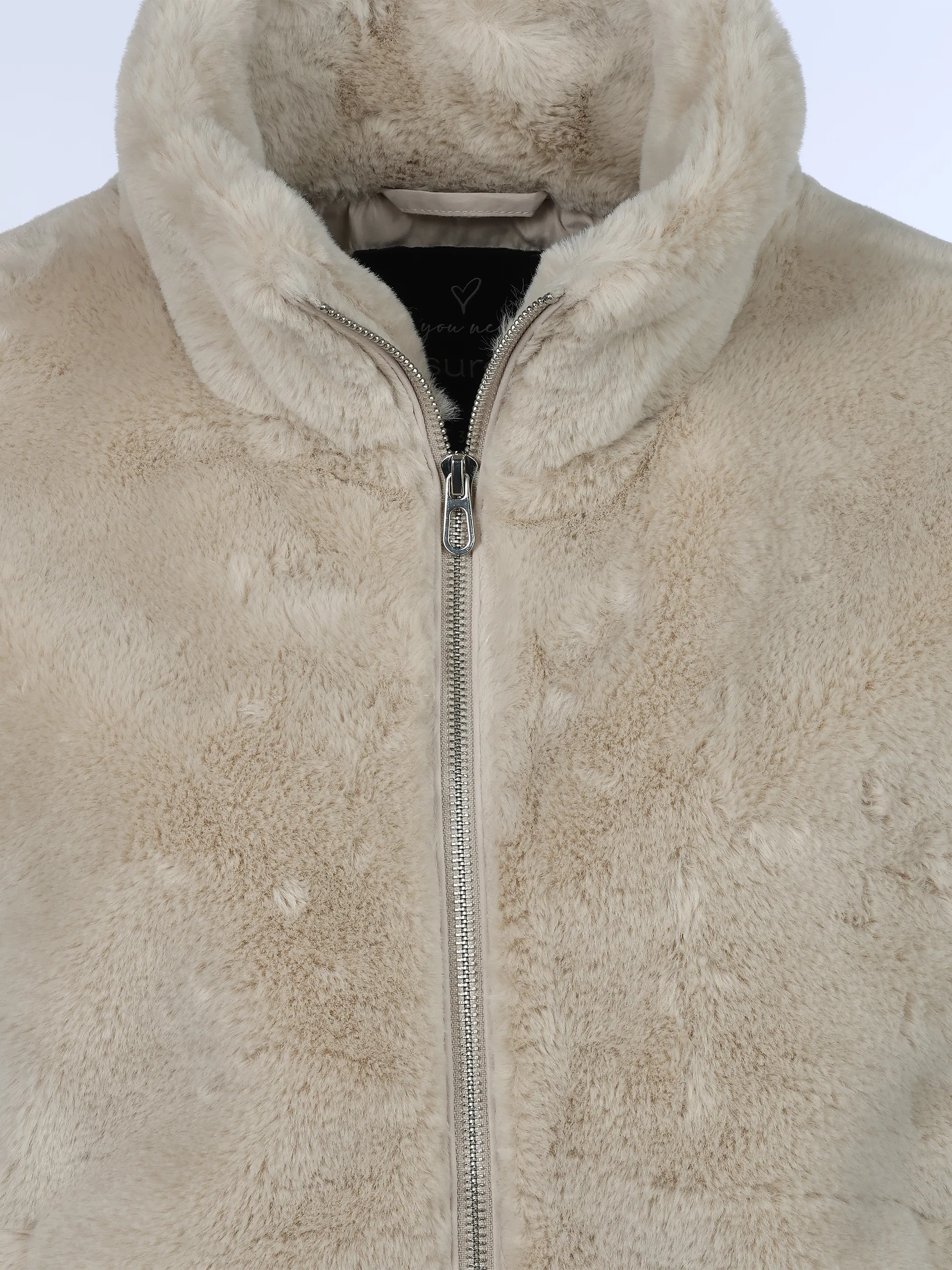 Sure Da. Kunstfellweste m. Kragen Beige 929528 BEIGE 3