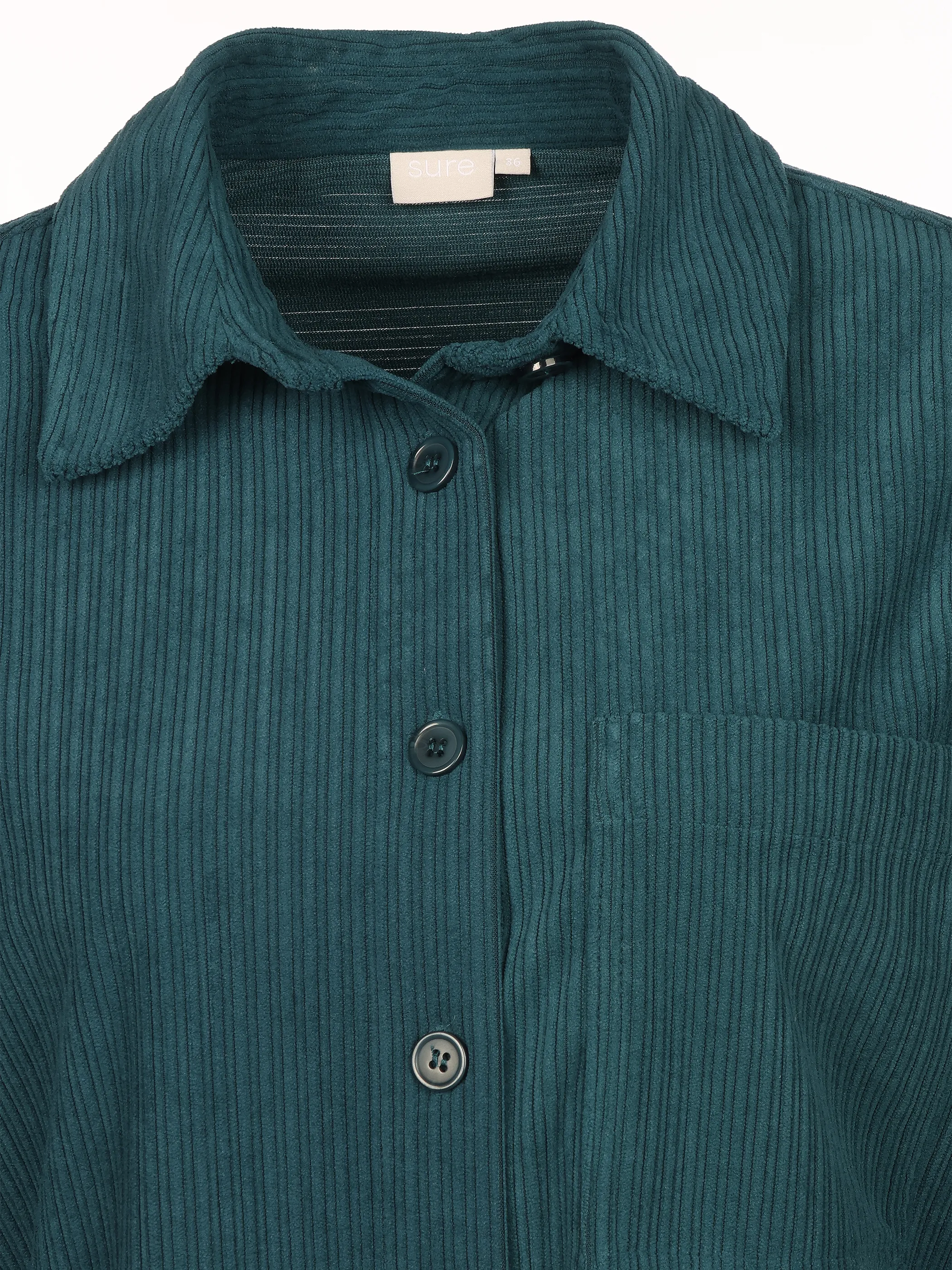 Sure Da-Cordbluse m. Kentkragen Türkis 929062 PETROL 3