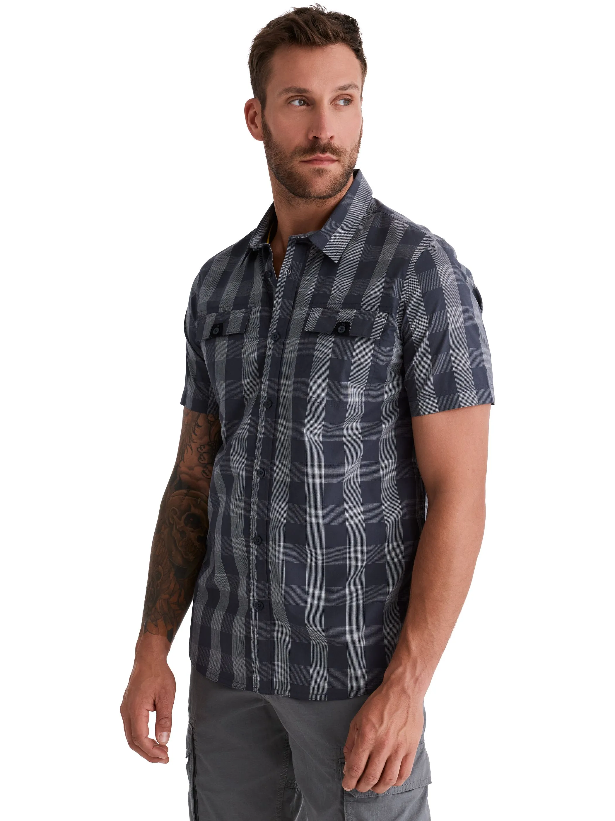 HERO by John Medoox 73110740009186 He-Outdoor Hemd kurzarm "Hector" Blau 928396 9186 1