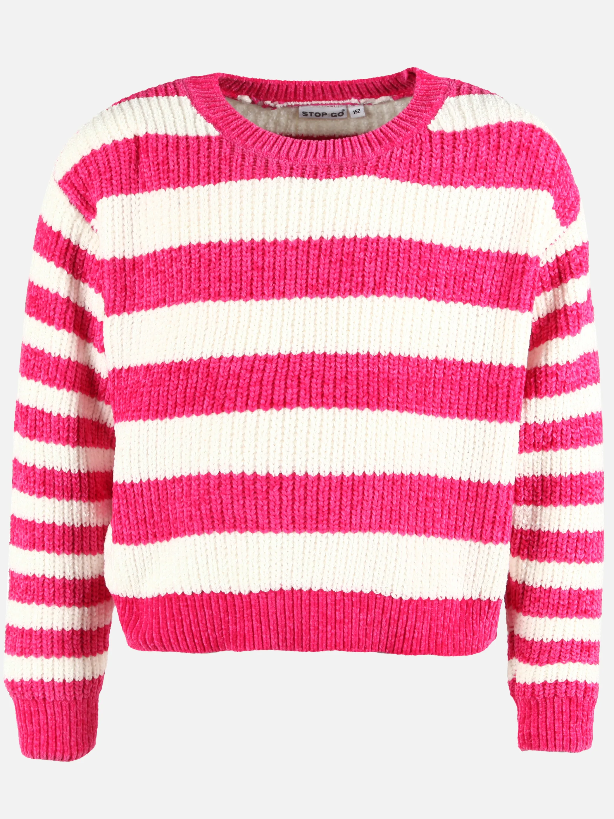 Stop + Go JM Pullover gestreift in weiß + pink Pink 901440 PINK 1 Stop + Go JM Pullover gestreift in weiß + pink Pink 901440 PINK 1