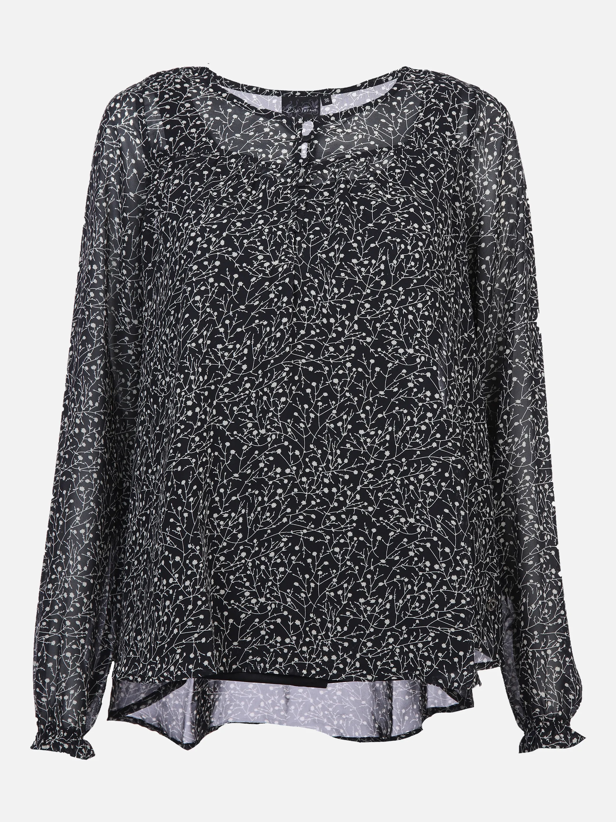 Lisa Tossa Da-Bluse m.halber Knopfleiste Schwarz 867854 SCHW/WEIß 1 Lisa Tossa Da-Bluse m.halber Knopfleiste Schwarz 867854 SCHW/WEIß 1