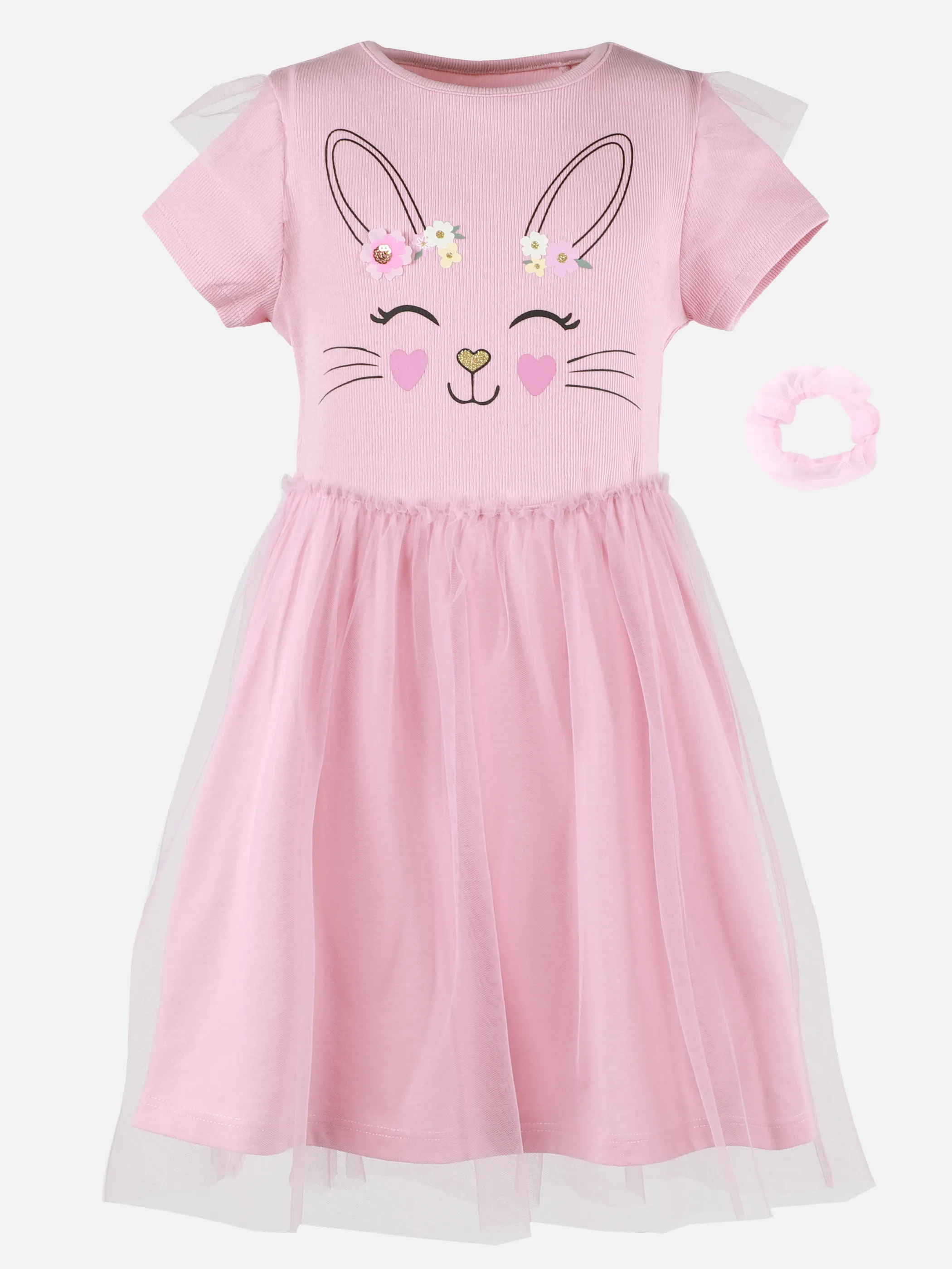 One Way MG Kleid mit Scrunchie, Hasen FP in rosa + Blau Rosa 922252 RO 1