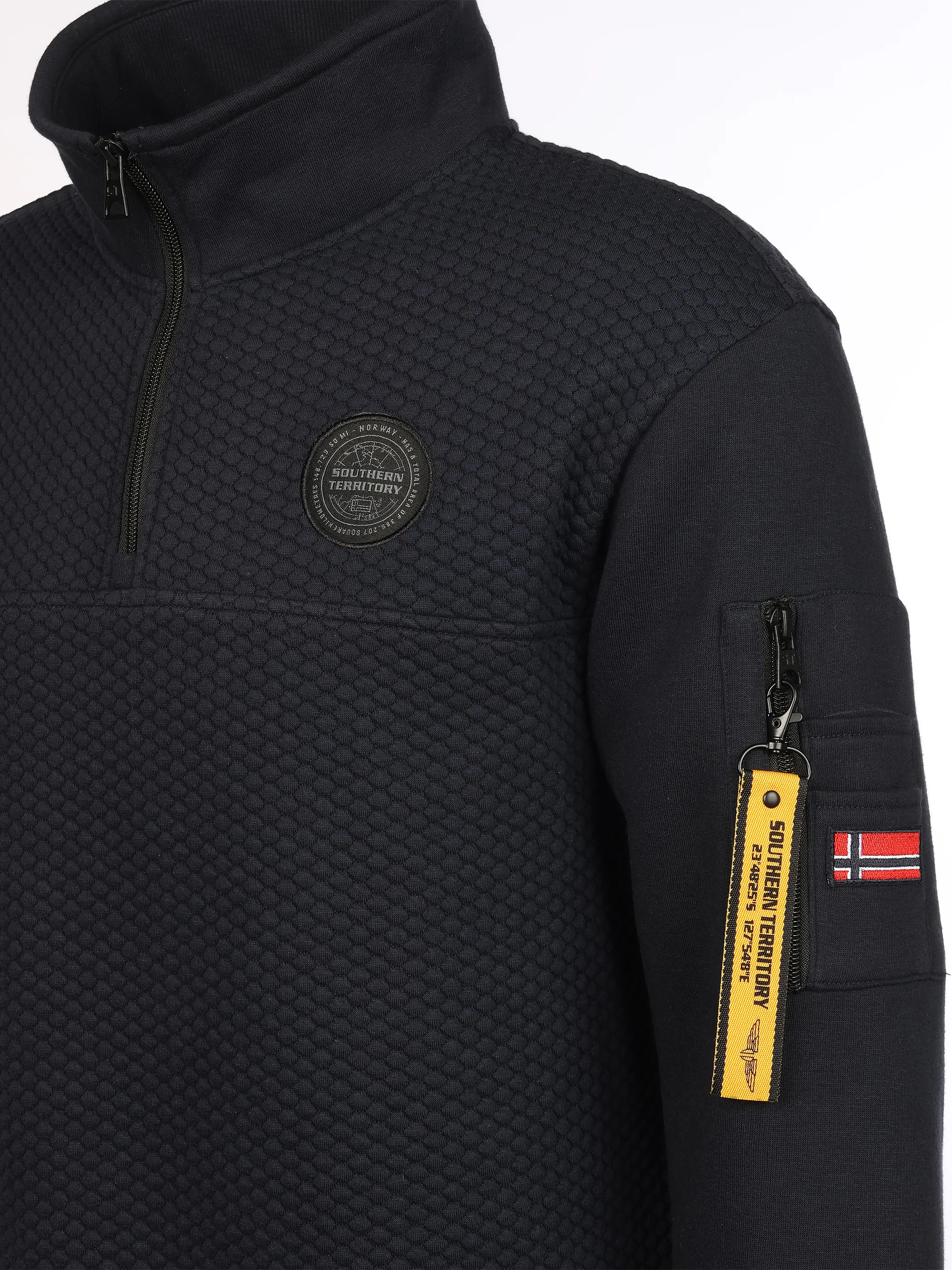 Southern Territory He. Sweattroyer Struktur Batch Blau 931858 NAVY 3