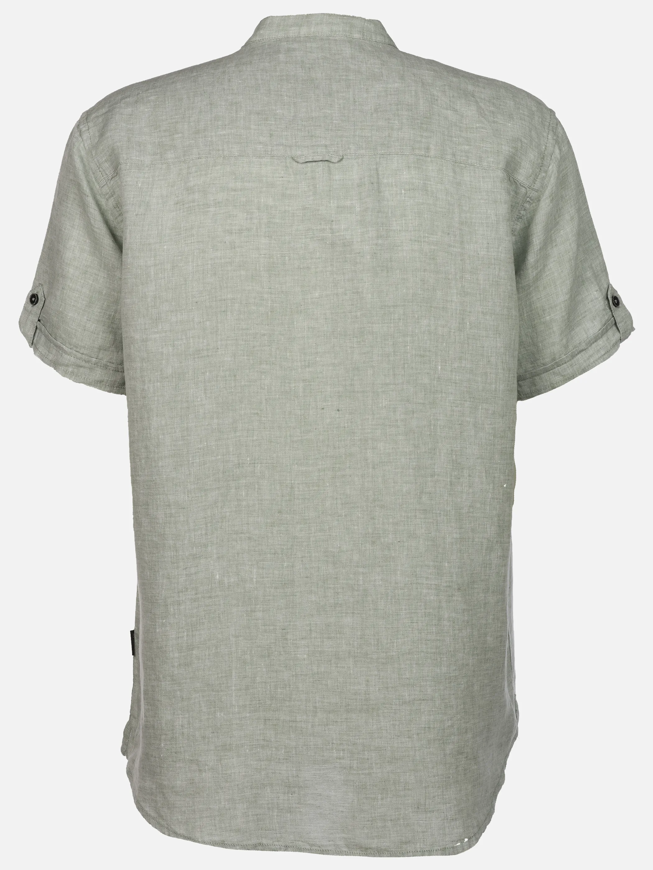 Jim Spencer He. Leinenhemd 1/2 Arm Stehkragen Grün 922239 MINT 2