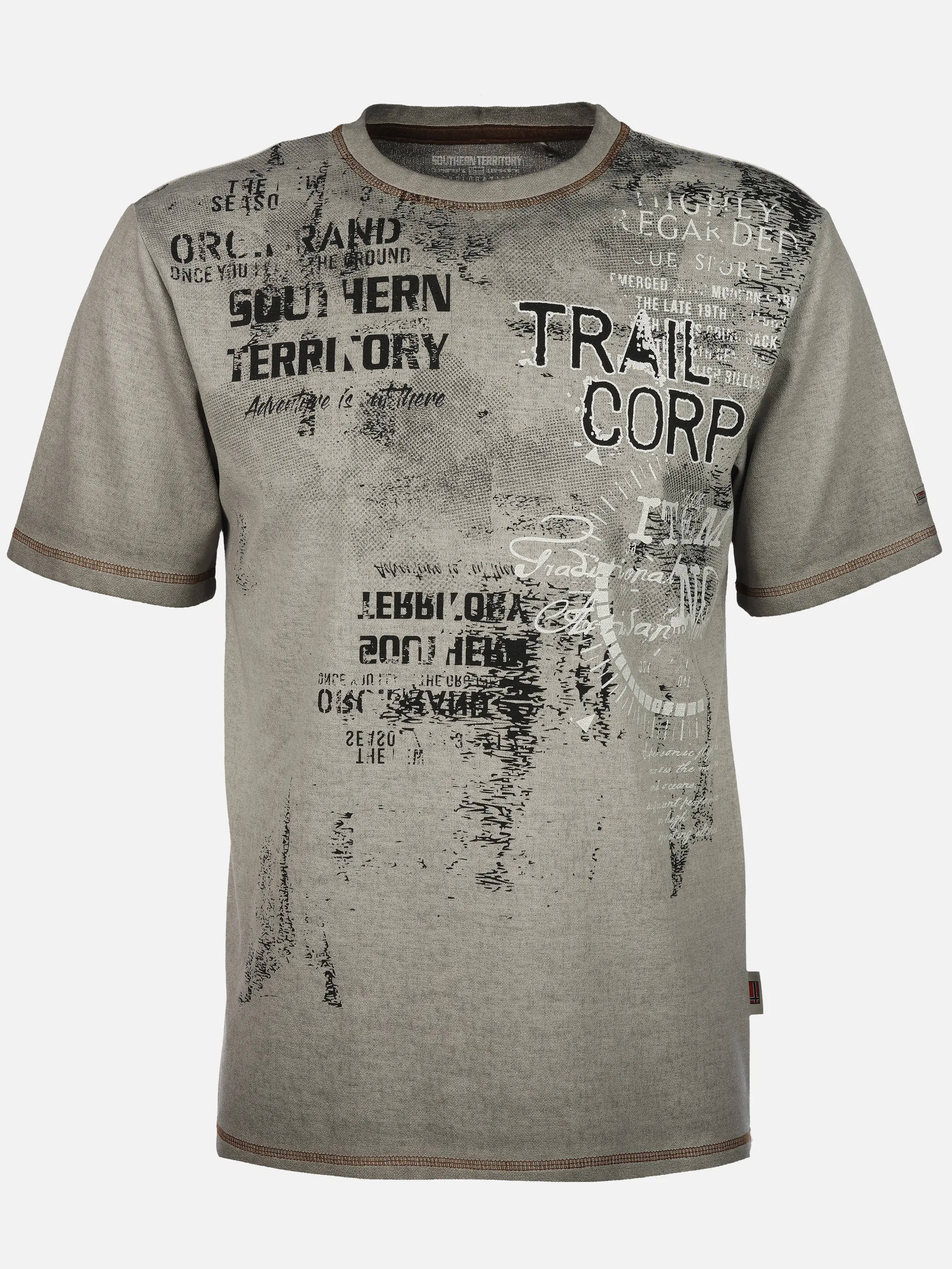 Southern Territory He. T-Shirt 1/2 Arm Struktur allover Grau 928834 GRAU 1