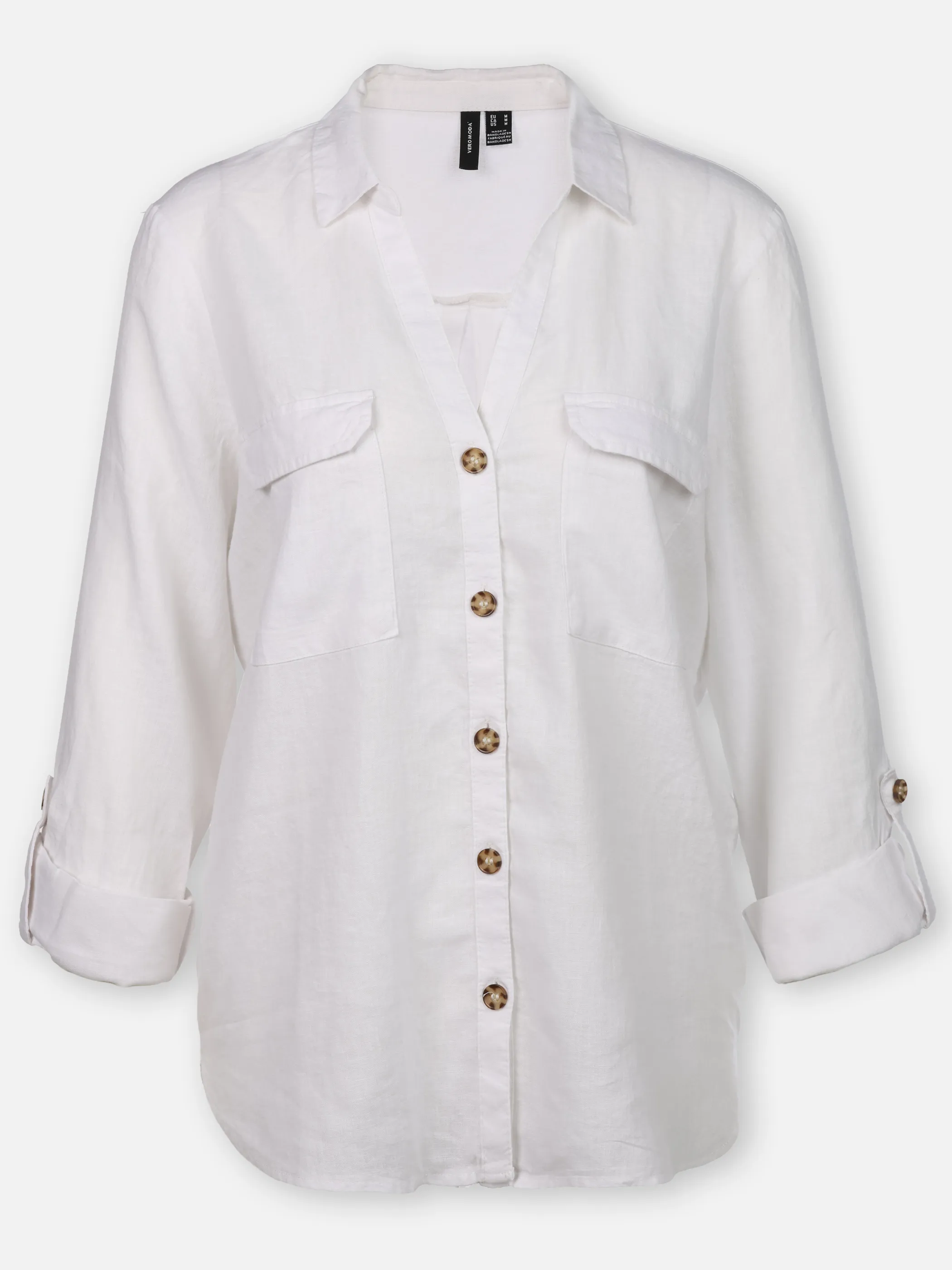 Vero Moda 10308407 VMLINN BUMPY LS SHIRT Weiß 922291 175598 1