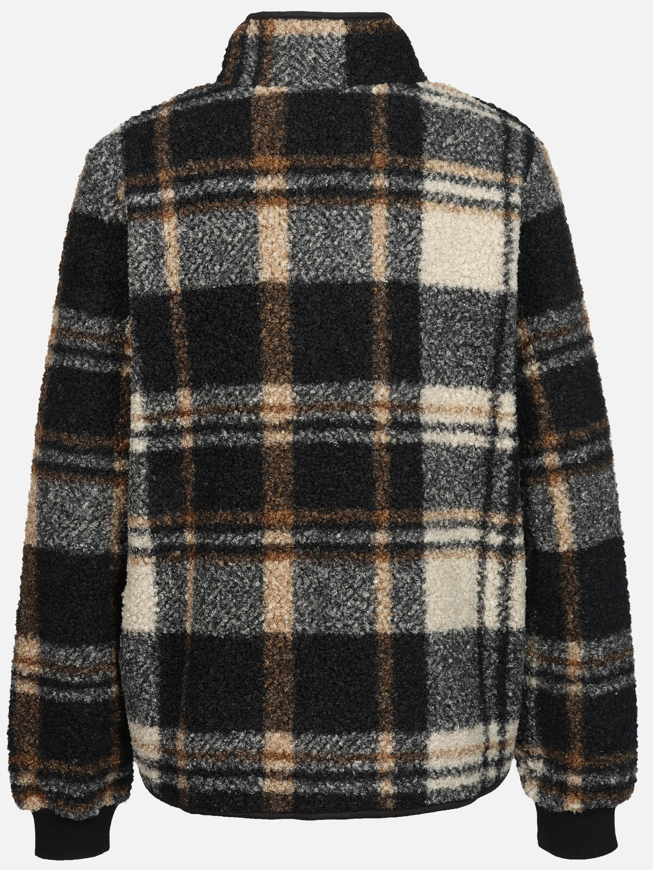 Sure Da. Teddy Cardigan mit Karo Print Schwarz 928632 SCHWARZ 2
