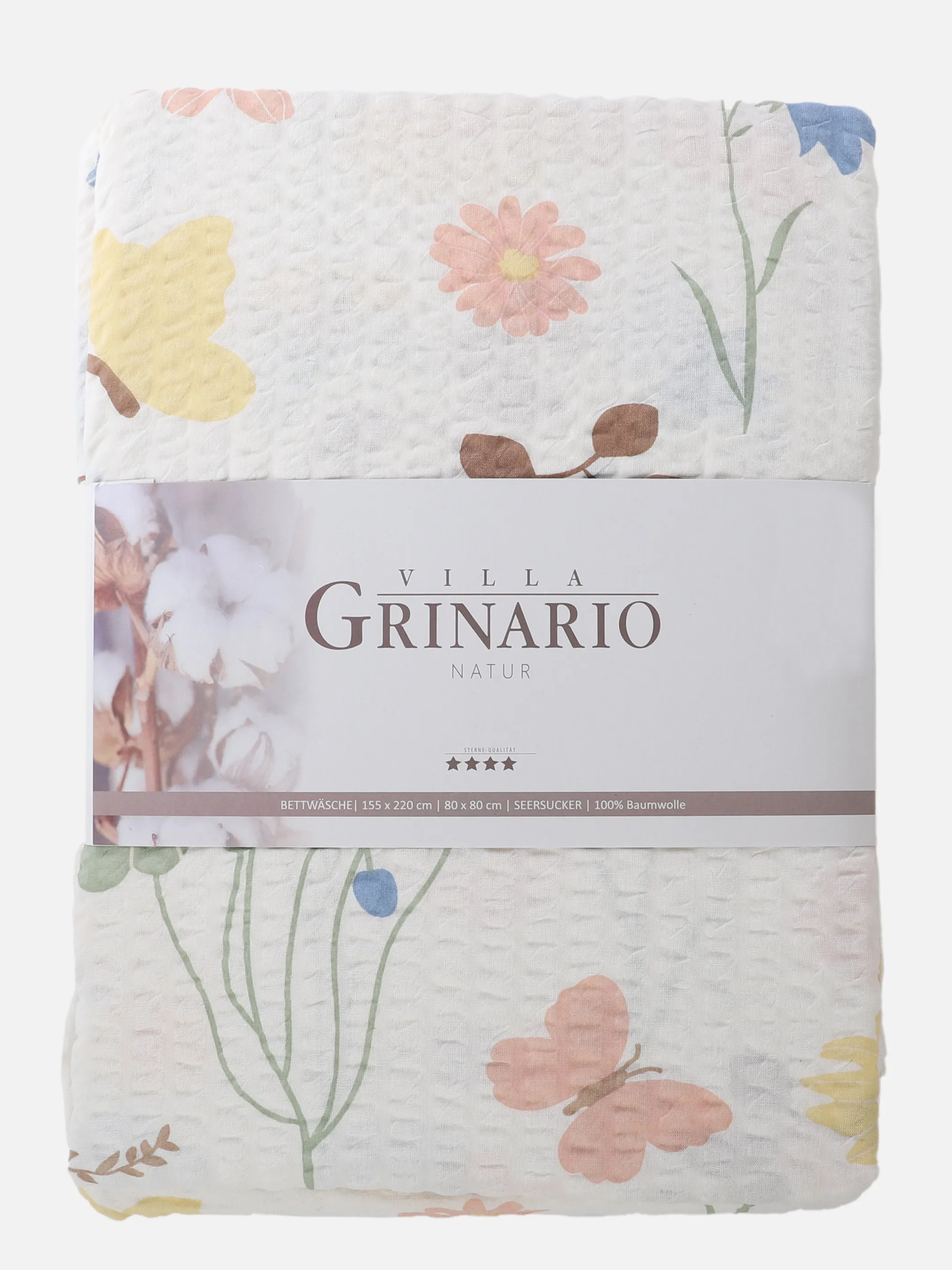 Villa Grinario Seersucker Bettwäsche geblümt Weiß 891272 WEIß 2