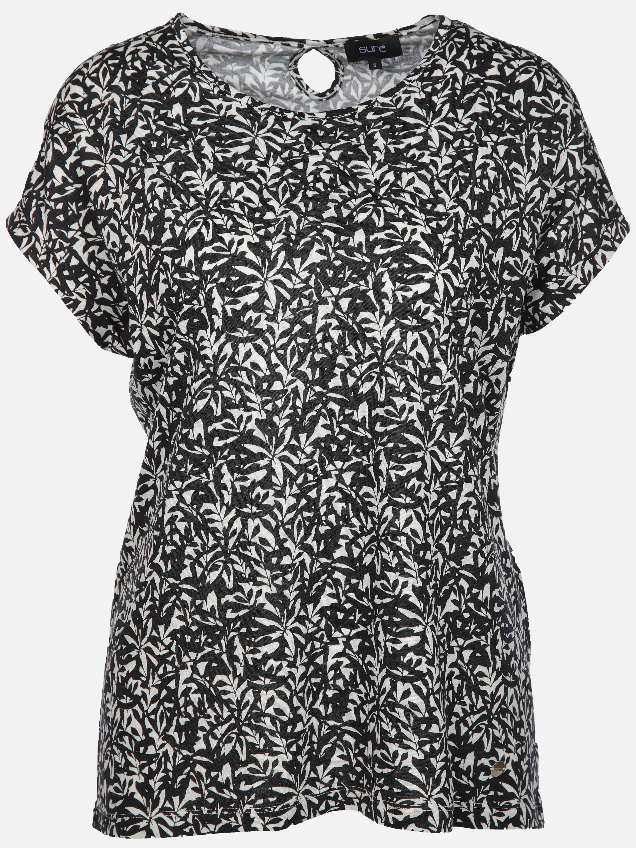 Sure Da-T-Shirt m. Alloverprint Schwarz 908105 SW 1 Sure Da-T-Shirt m. Alloverprint Schwarz 908105 SW 1